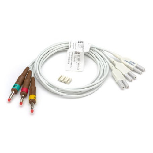 Welch Allyn - 9293-046-64 Lead Wire Set Gray, 3-Leads, Banana Ends For V1-V3 EKG Machine AHA