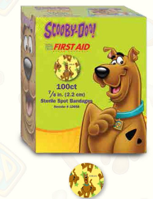 Dukal 10658 - American® White Cross Stat Strip® Scooby-Doo Adhesive Spot Bandage, 7/8-Inch - 100/Box, 2400/Case