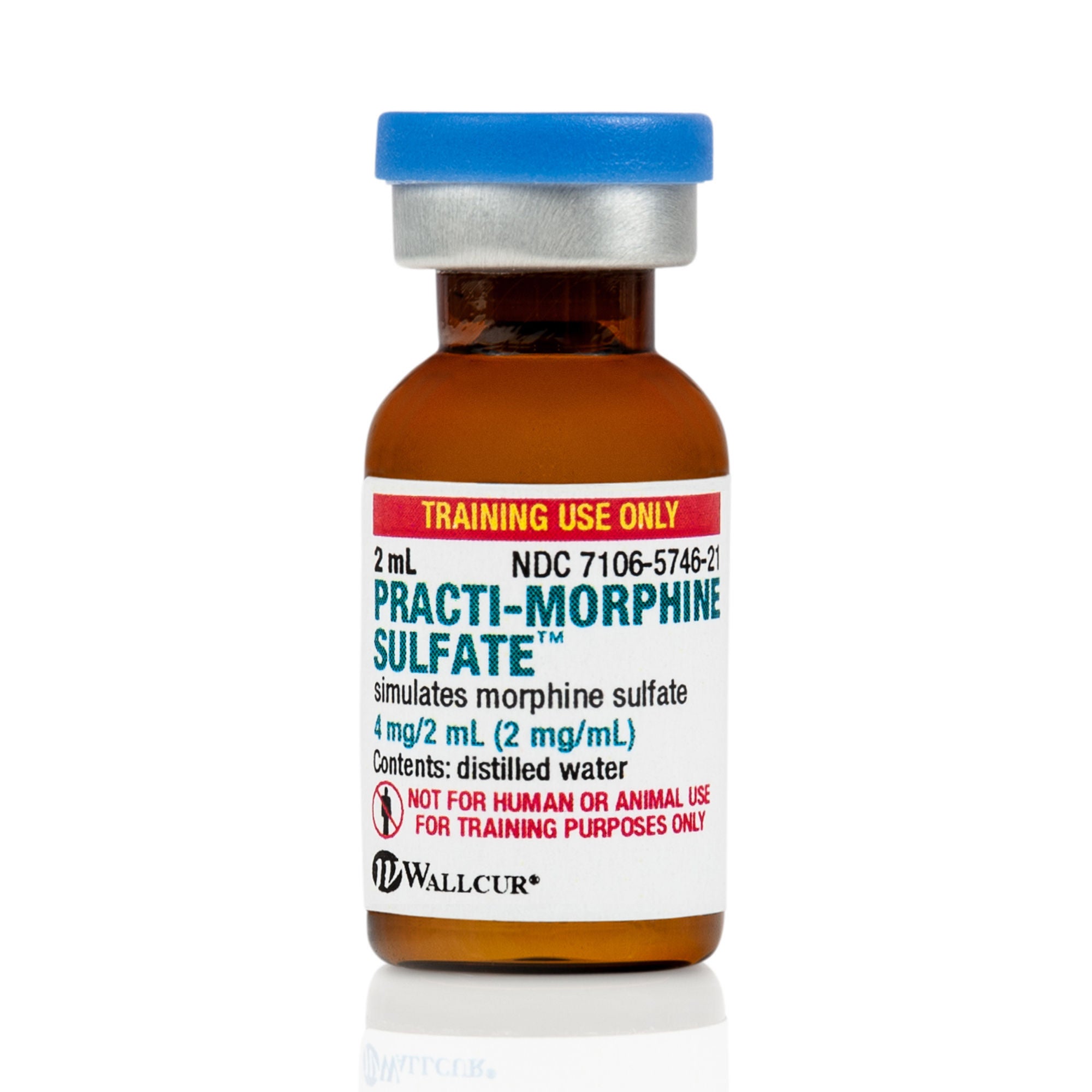 Wallcur - 447MSG Clinical Training Medication Practi-Morphine Sulfate™ 2mg/mL Liquid Tint Vial 2 mL