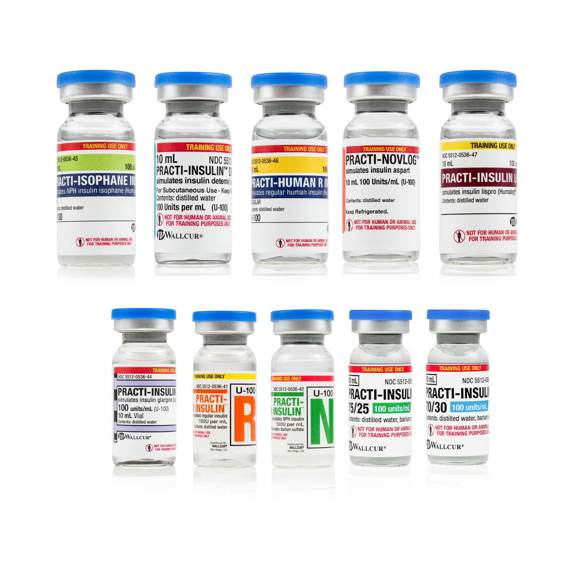 Wallcur - SP-419 Clinical Training Medication Practi-Insulin Starter Pack™ Liquid Vial Assorted Sizes