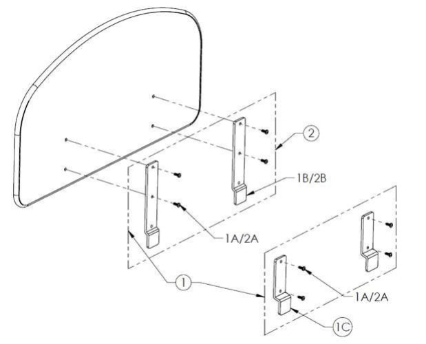 Joerns Healthcare - 35000713AL Bed Panel Set For Mounting Hardware Bed