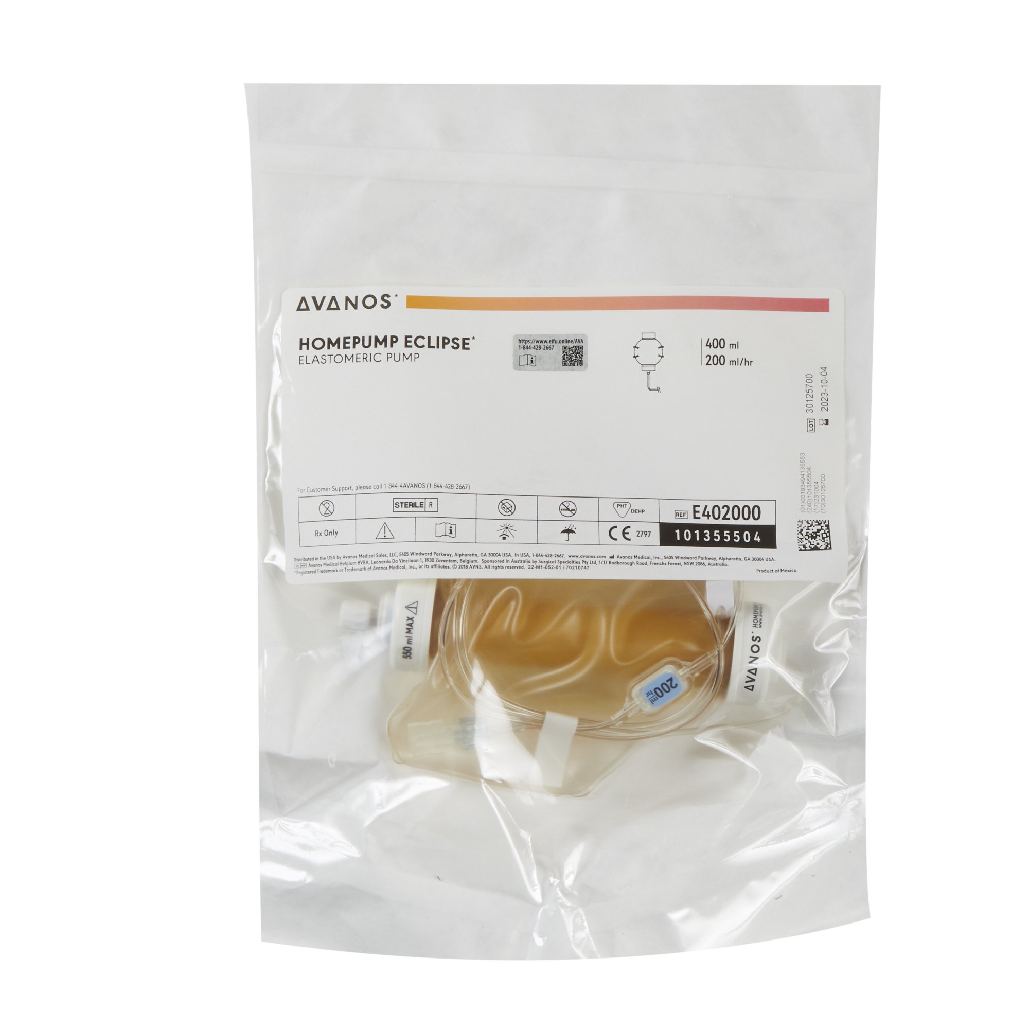 Avanos Medical Sales LLC - E402000 Homepump Eclipse Elastomeric Pump