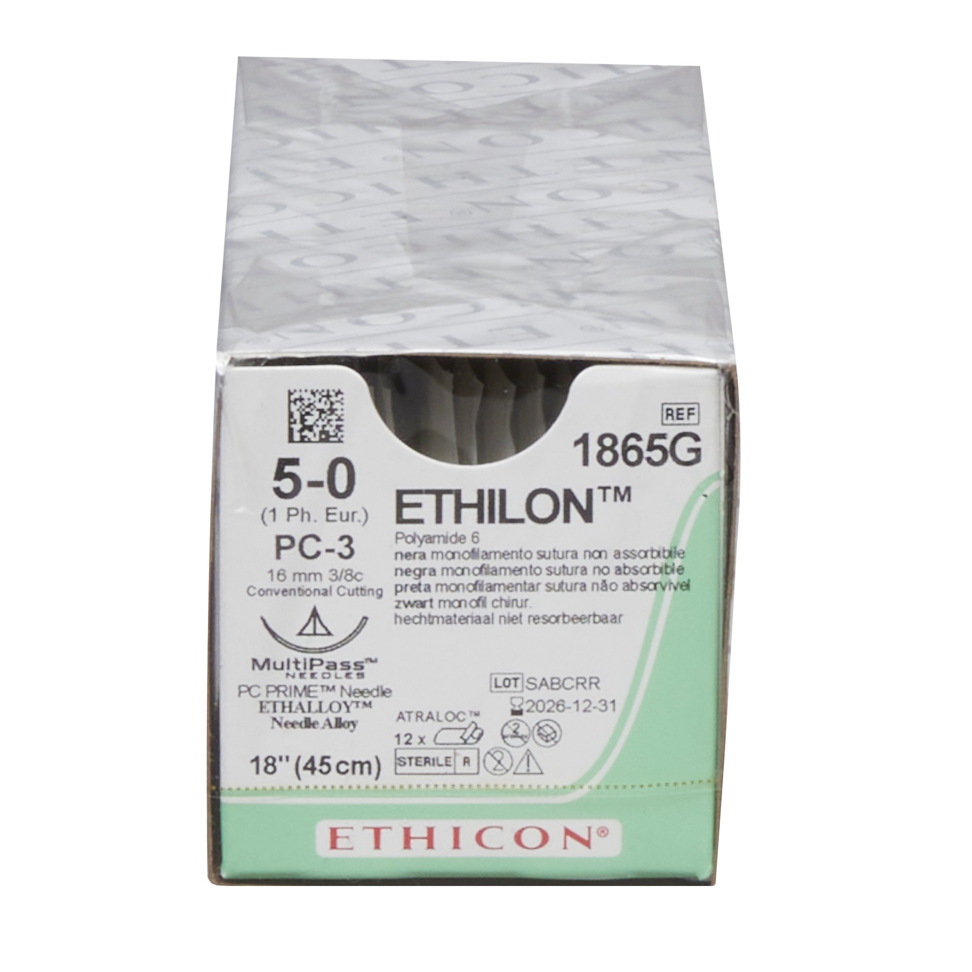 J & J Healthcare Systems 1865G - Ethilon™ Suture with Needle - 12/Dozen, 12/Box