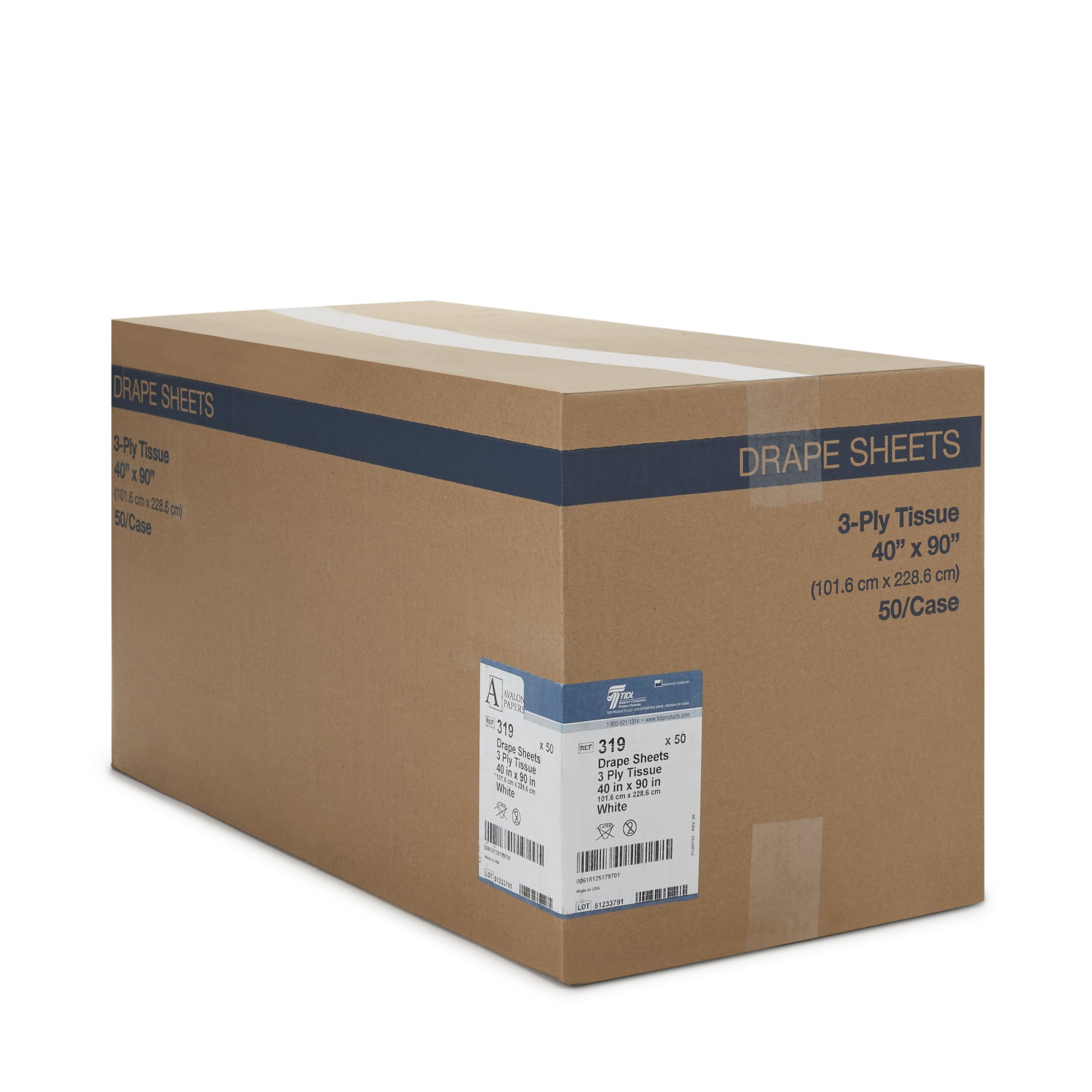 Tidi Products 319 - Avalon Papers General Purpose Drape, 40 x 90 Inch - 50/Case