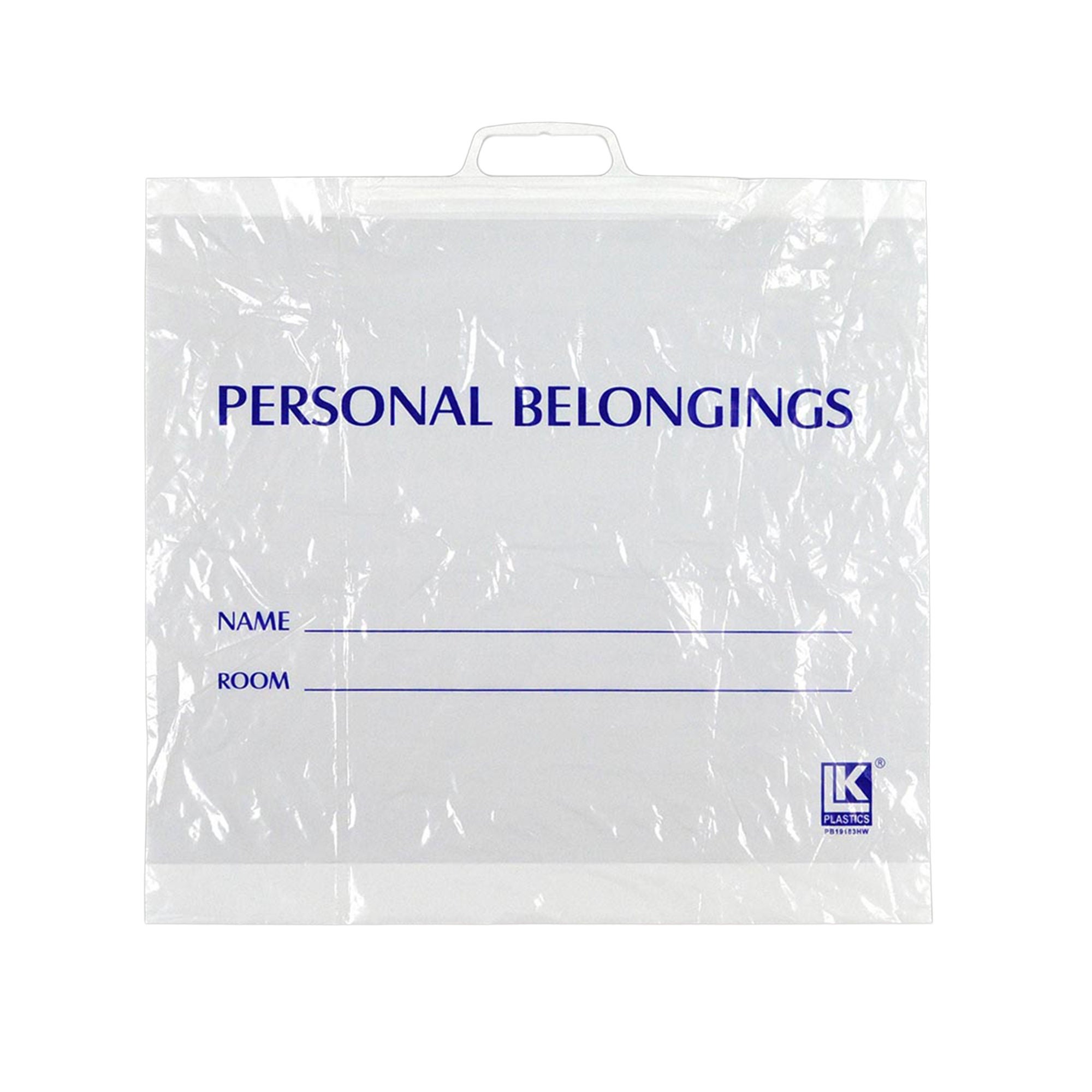 Elkay Plastics - PB19183HW Patient Belongings Bag LK® 18 X 19 Inch LDPE Snap Closure White