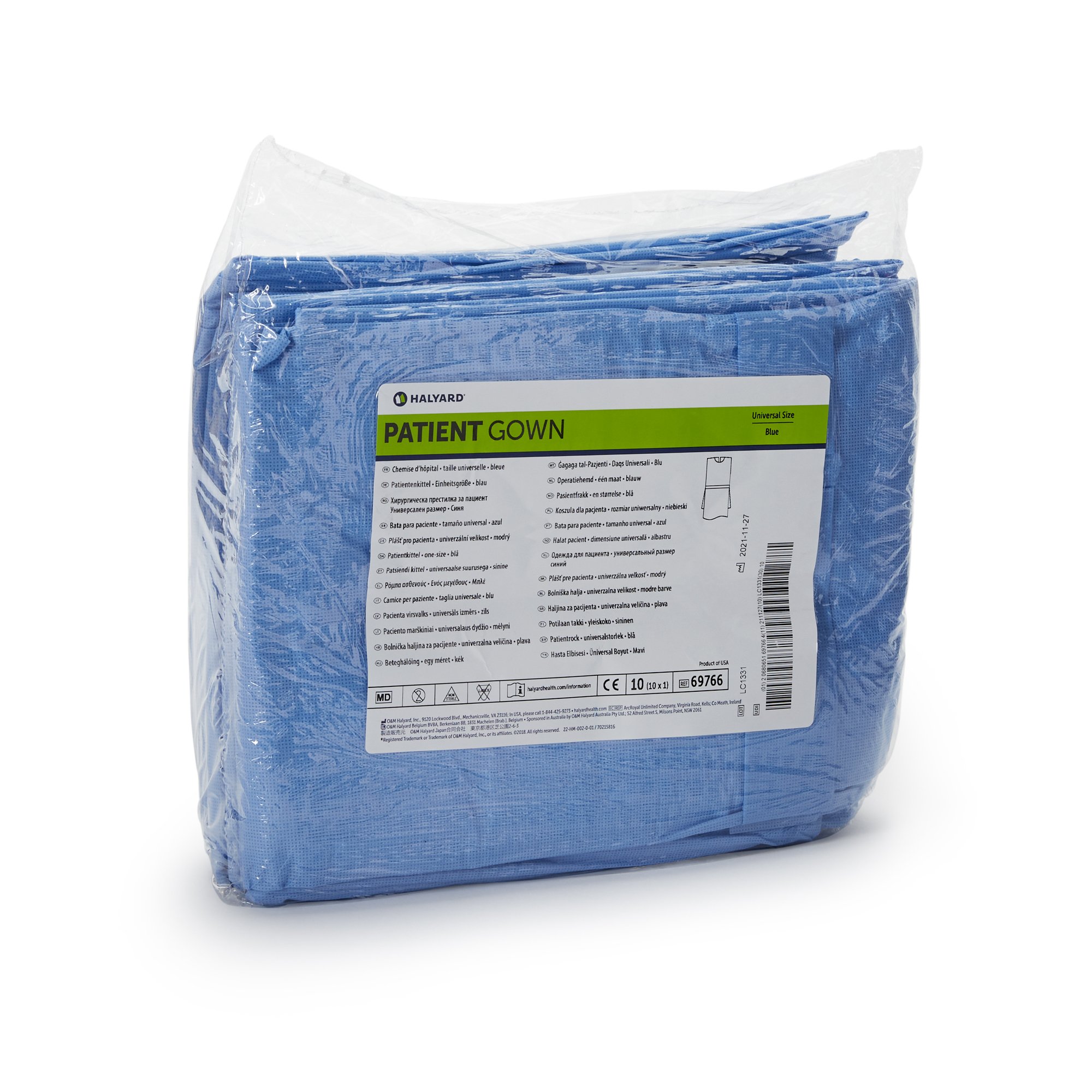 O&M Halyard Inc 69766 - Halyard Patient Exam Gown - 10/Box, 100/Case