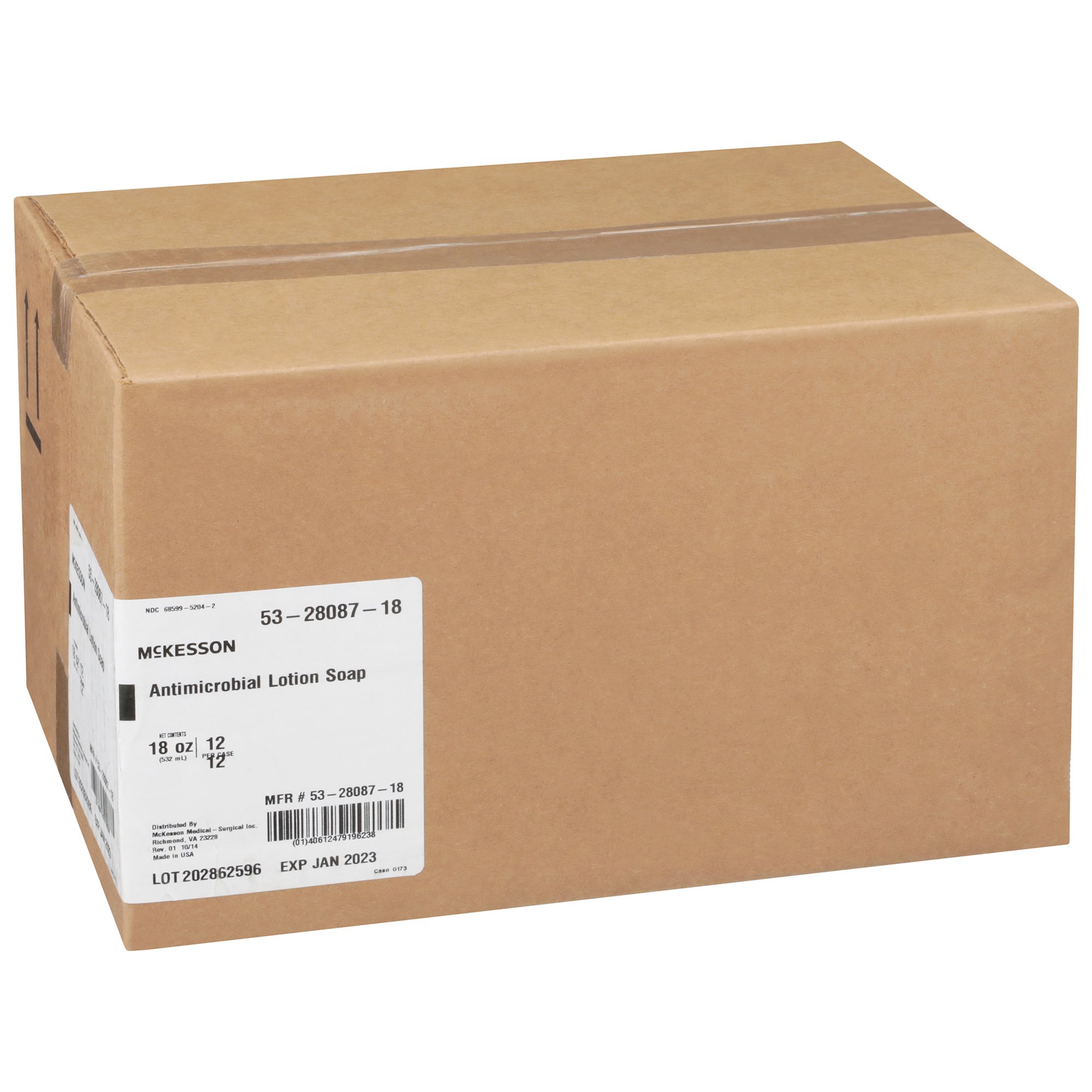 McKesson Brand 53-28087-18 - McKesson Antimicrobial Lotion Soap, Herbal Scent, 18-ounce Pump Bottle - 1/Each, 12/Case