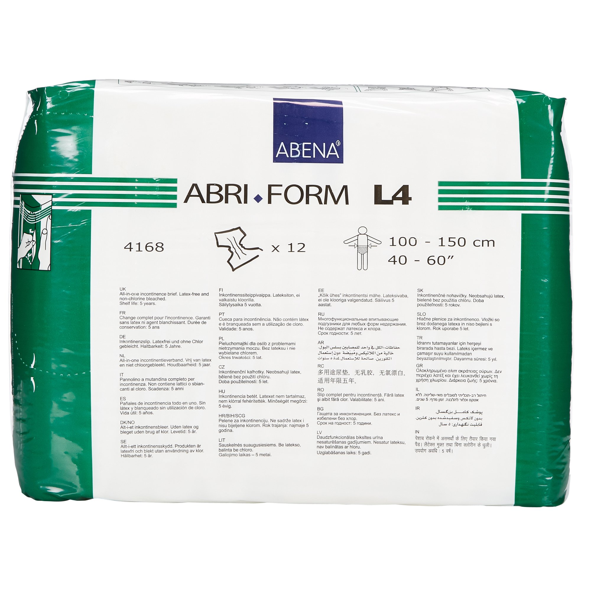 Abena North America 4168 - Abri-Form™ Comfort L4 Incontinence Brief, Large - 12/Bag, 36/Case