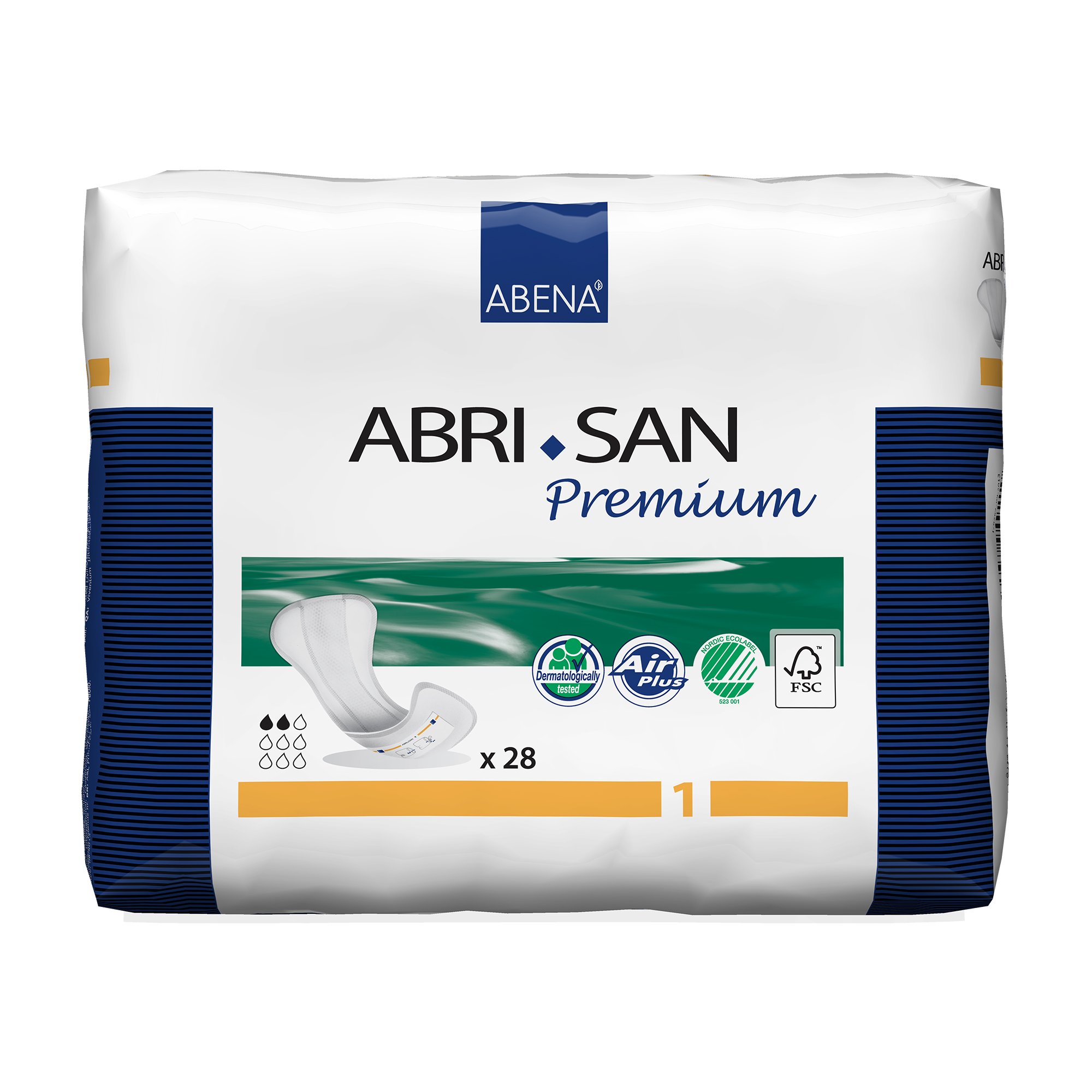 Abena North America 9253 - Abri-San™ Premium 1 Bladder Control Pad, 9-Inch Length - 28/Bag, 280/Case