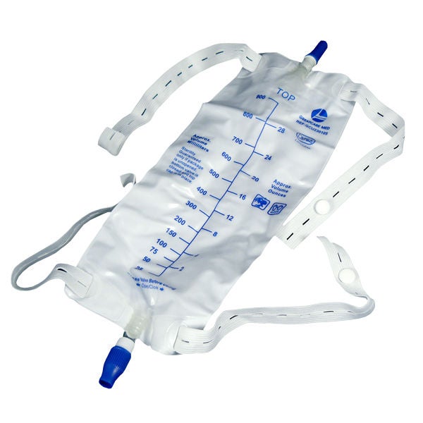 Independence Medical - ZRLB1000H Urinary Leg Bag ReliaMed® Premium Without Valve Sterile 1,000 mL Vinyl / Flocked