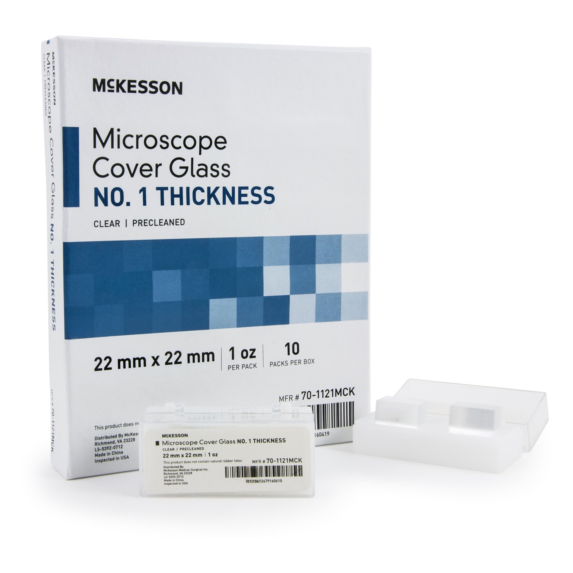 McKesson Brand 70-1121MCK - McKesson No. 1 Thickness Cover Glass, 22 x 22 mm - 1/Pack, 10/Box