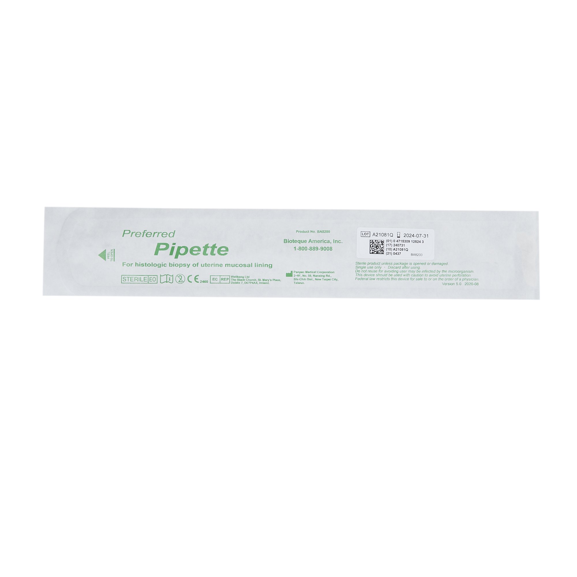 Bioteque BA-8200 - Bioteque Pipelle De Cornier Endometrial Sampling Device - 25/Box