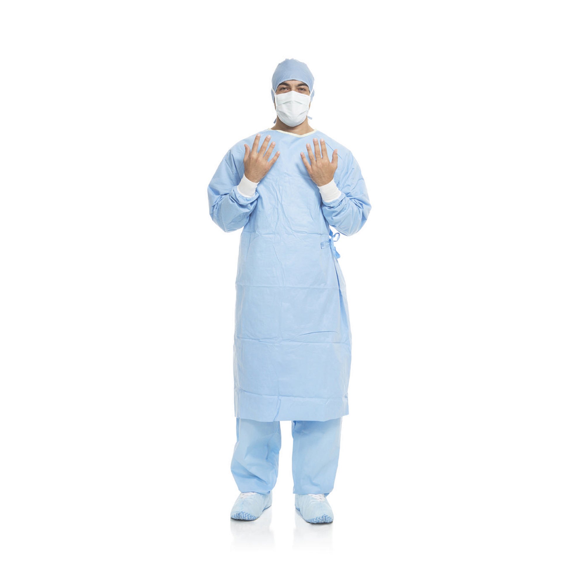 O&M Halyard Inc - 41732 Aero Blue Surgical Gown with Towel