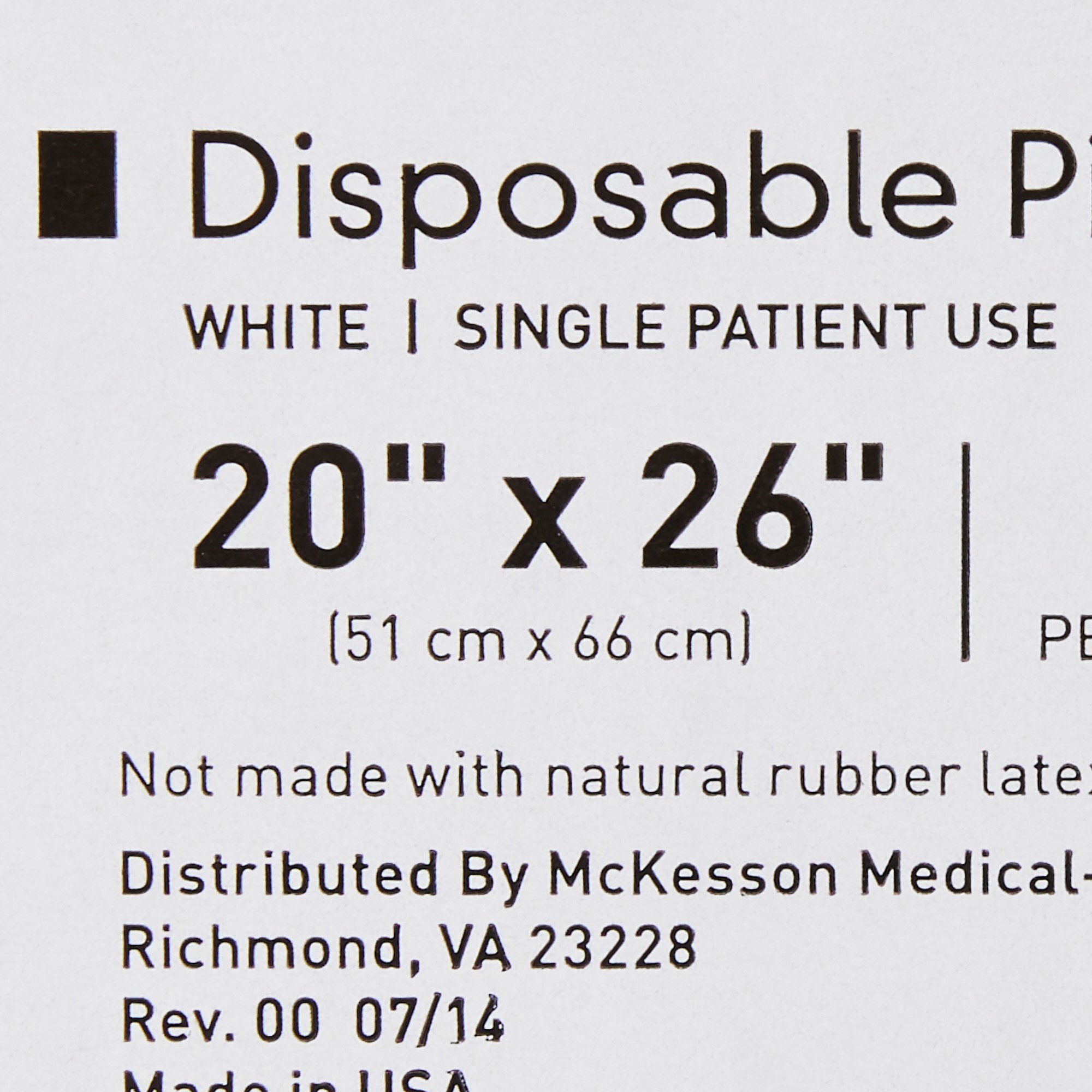 McKesson Brand 41-2026-F - McKesson Disposable Bed Pillow - 1/Each, 12/Case
