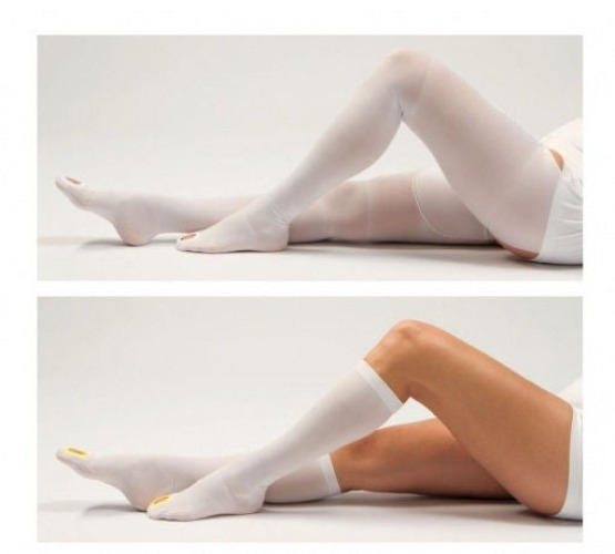 DJO - 501S-3 Anti-embolism Stocking VenaFlow® AES Thigh High Medium / Short White Inspection Toe