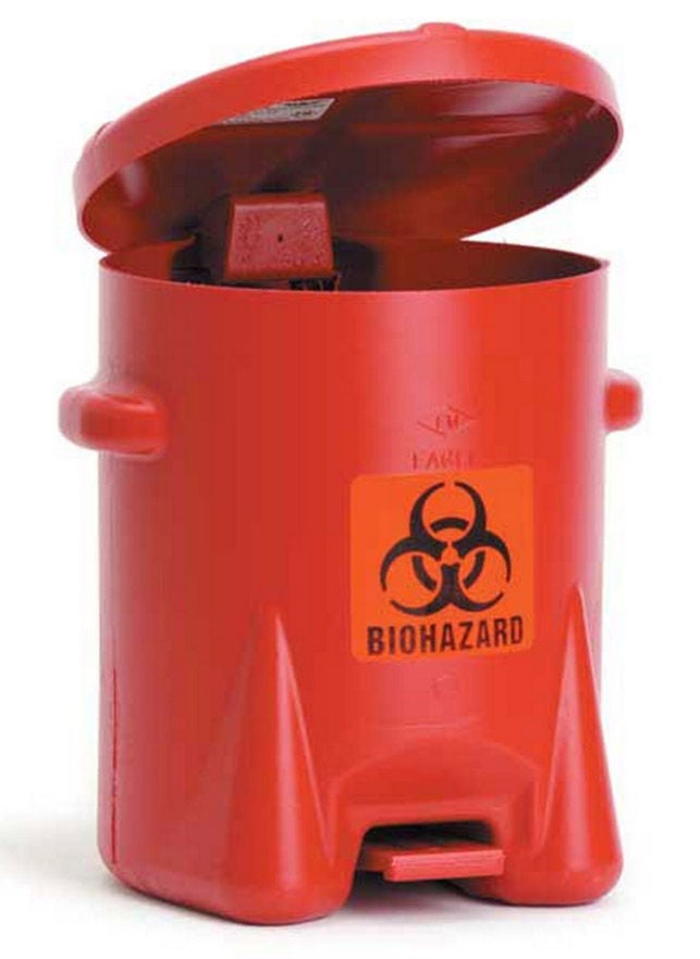 Market Lab Inc - 1336 Medical Waste Trash Can MarketLab 40 Quart / 10 gal. Red Polyethylene Round