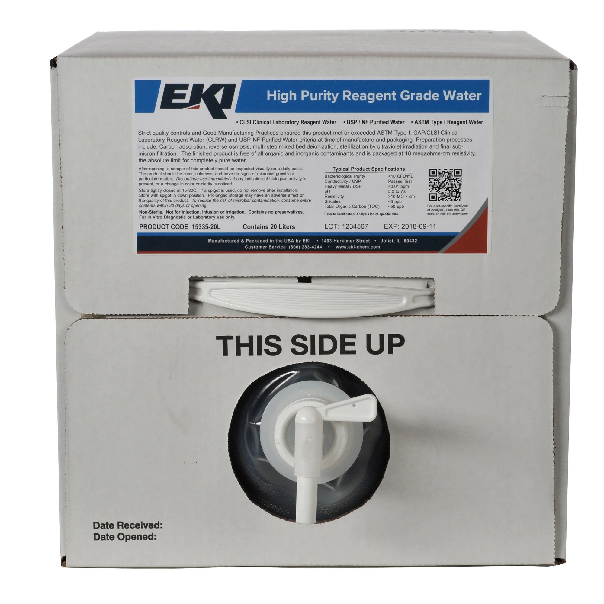 EK Industries Inc - 15335-20L Ek Industries Inc Deionized Water Chemistry Reagent