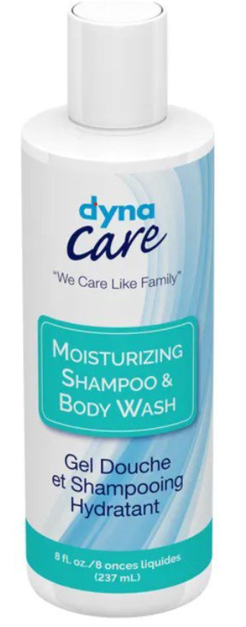 Dynarex 1386 - dynaCare Shampoo and Body Wash, 8-ounce Flip-Top Bottle - 1/Each, 48/Case
