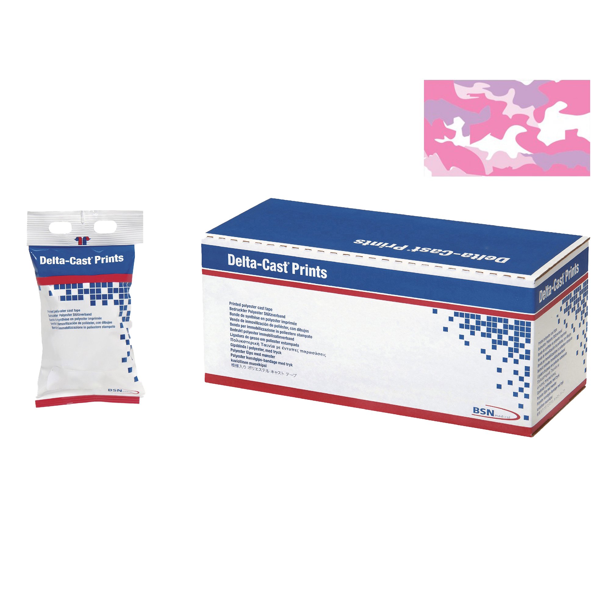 BSN Medical 7227340 - Delta-Cast® Pink Camouflage Cast Tape, 2 Inch x 4 Yard - 10/Box