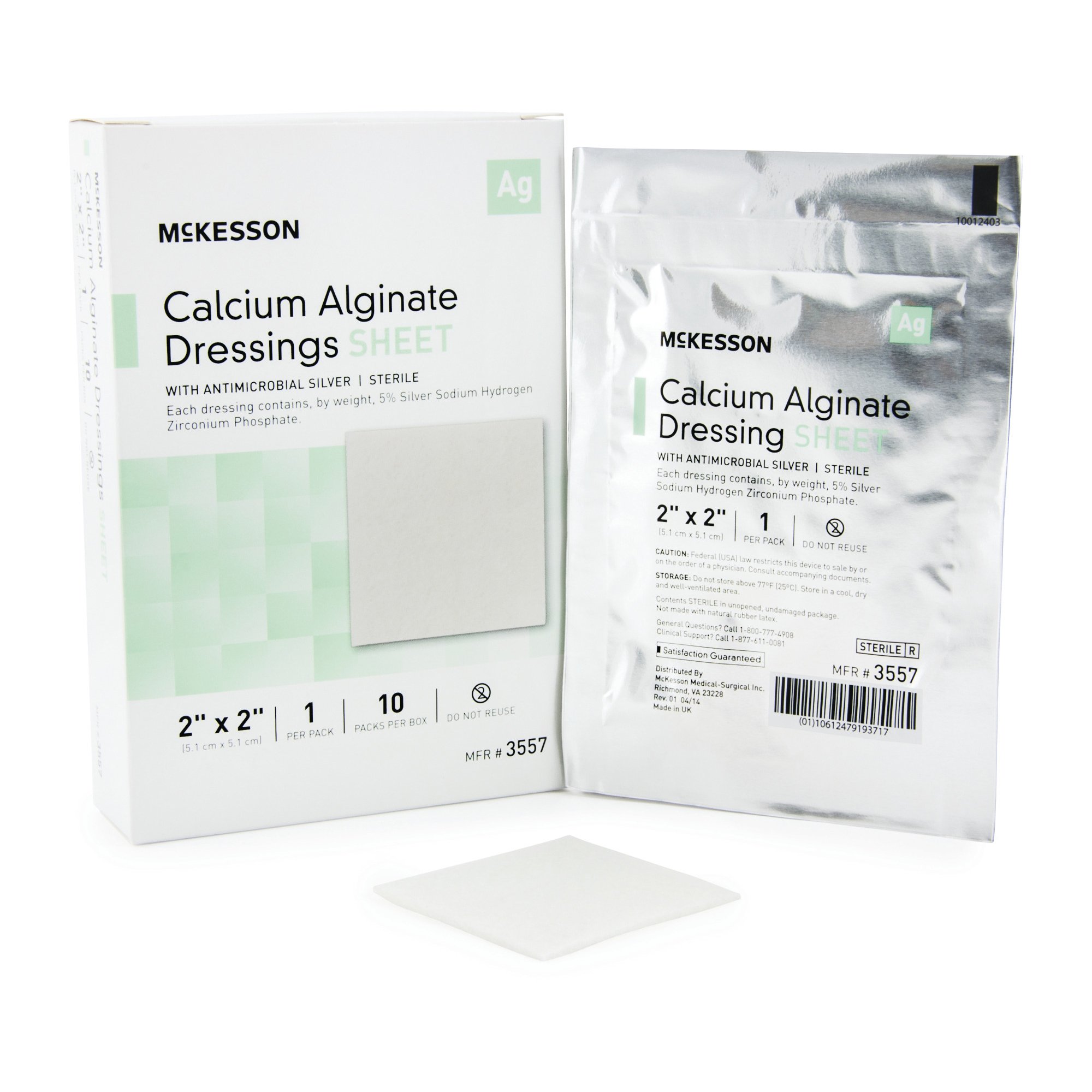 McKesson Brand - 3557 McKesson Calcium Alginate Dressing with Silver
