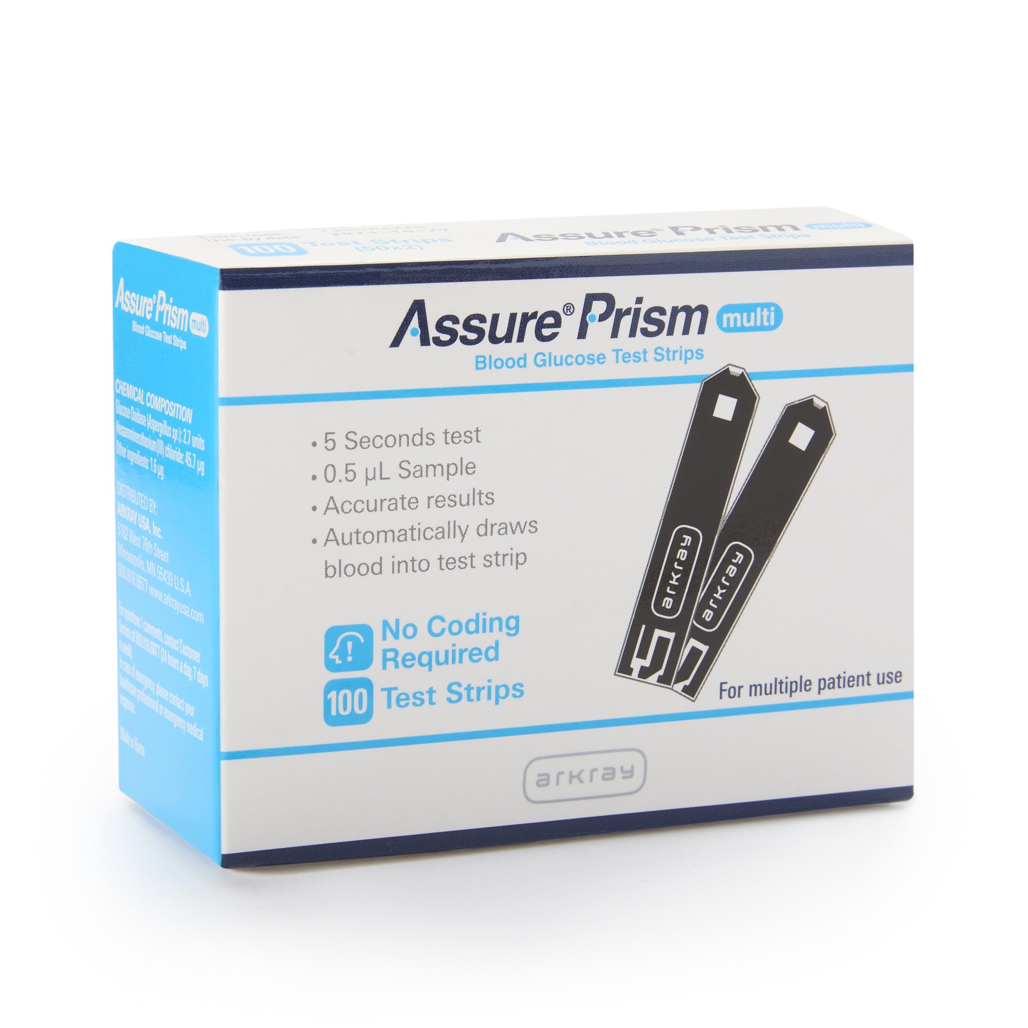 Arkray USA 530100 - Assure® Prism Multi Blood Glucose Test Strips - 100/Box, 600/Case