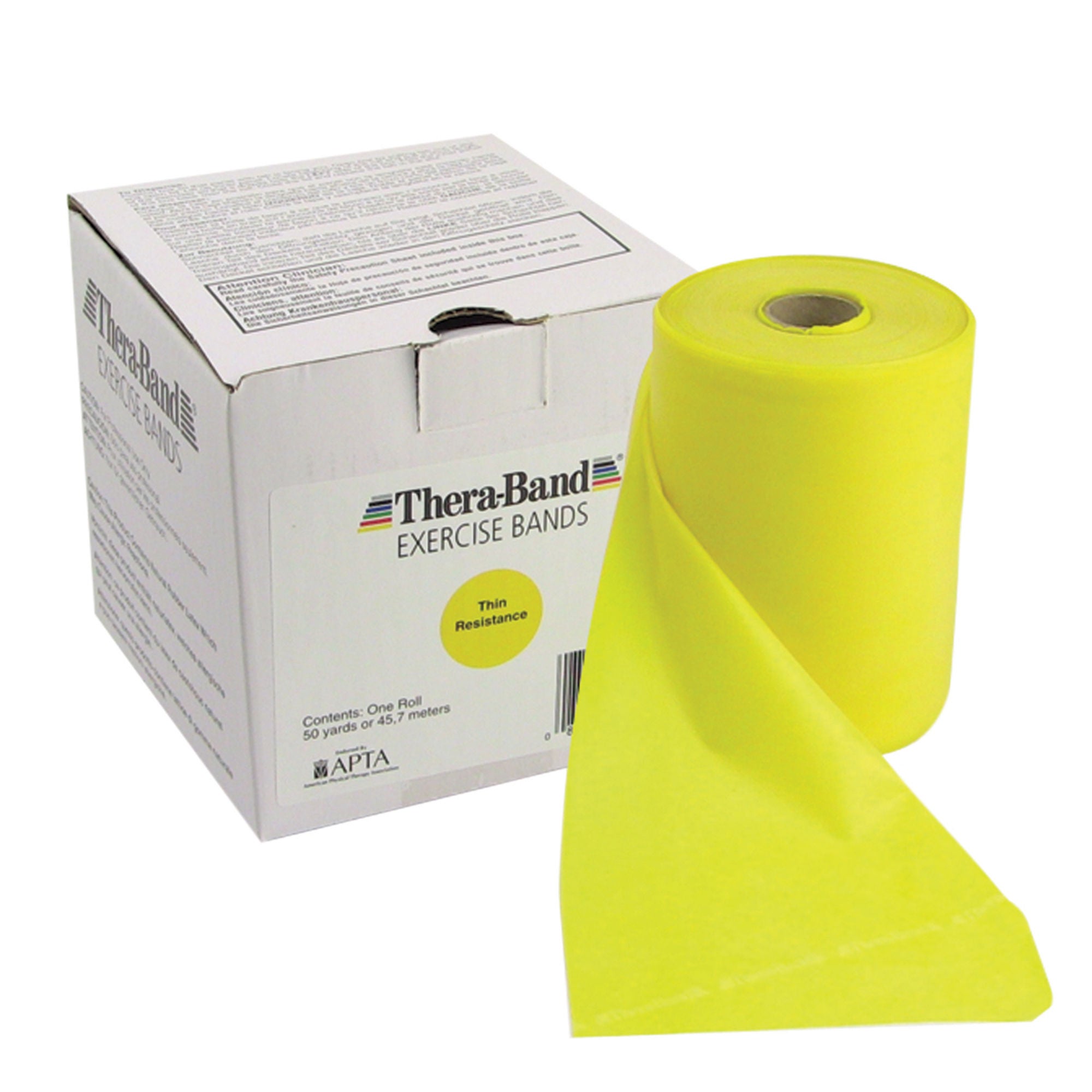 Fabrication Enterprises - 10-1006 Exercise Resistance Band TheraBand® Yellow 5 Inch X 50 Yard X-Light Resistance