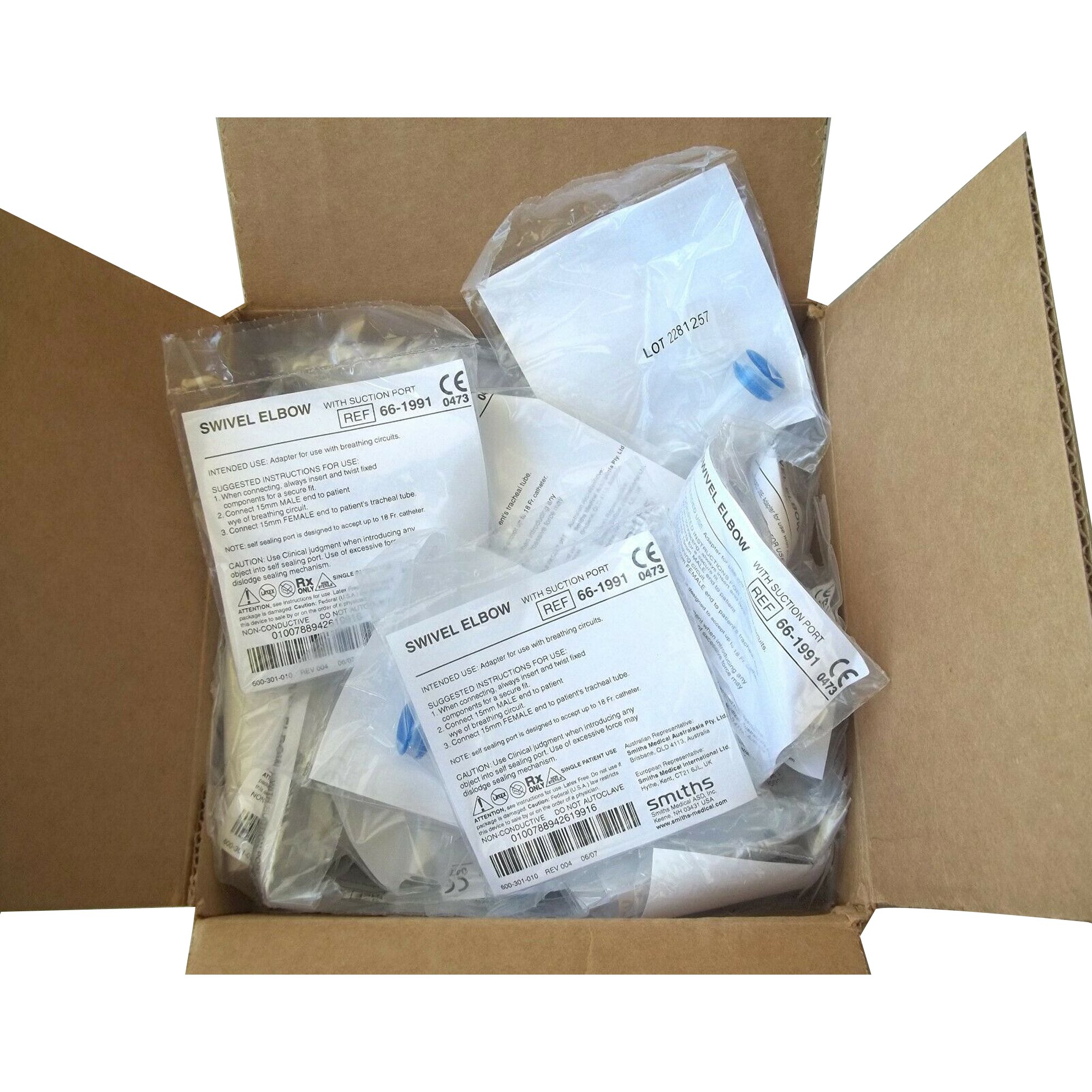 ICU Medical FKA Smiths Medical 66-1991 - Double Swivel Elbow - 1/Each, 50/Box