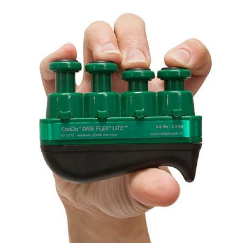 Fabrication Enterprises - 10-3773 Hand Exerciser CanDo® Digi-Flex® LiTE® Green Medium