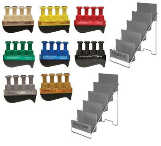 Fabrication Enterprises - 10-3779 Hand Exerciser CanDo® Digi-Flex® LiTE® Tan / Yellow / Red / Green / Blue / Black / Silver / Gold