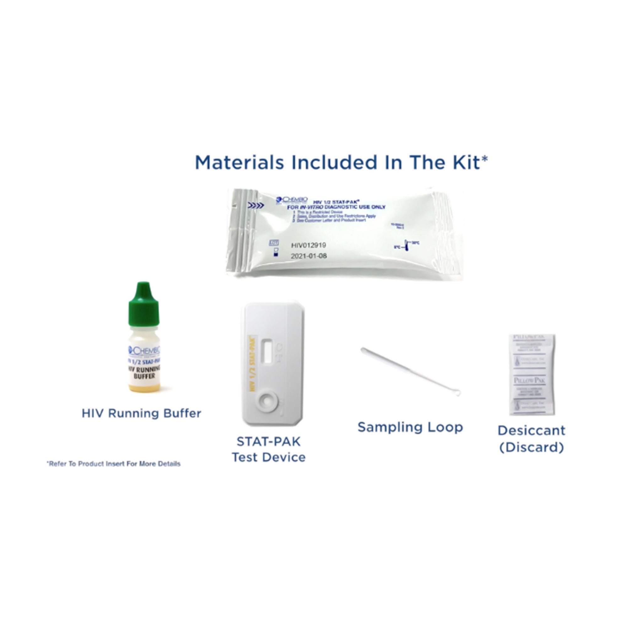 Chembio Diagnostic - 60-9505-1 Sexual Health Test Kit STAT-PAK® HIV-1/2 20 Tests CLIA Waived Sample Dependent