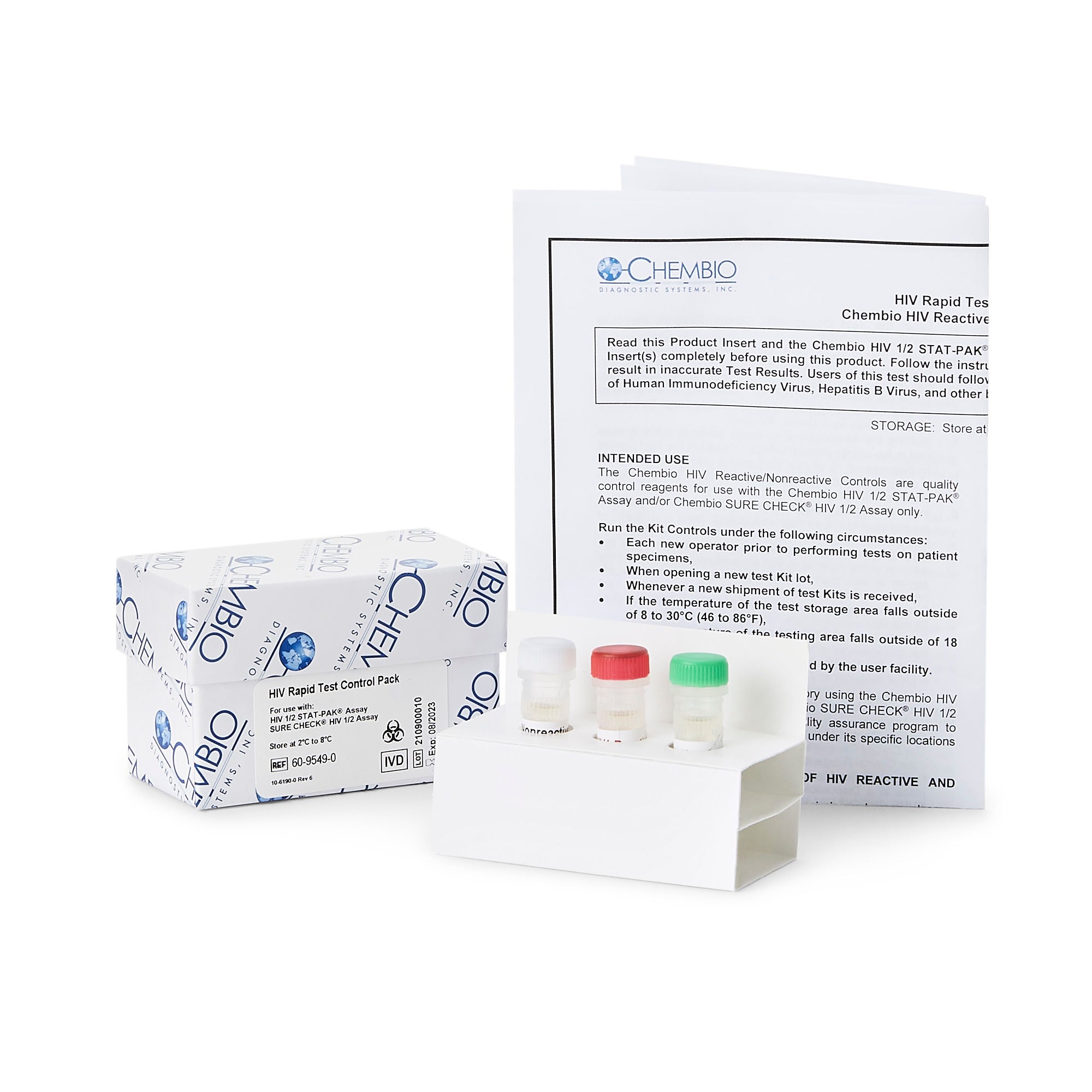 Chembio Diagnostic - 60-9549-0 Control Set HIV-1/2 Nonreactive / HIV-1 Reactive / HIV-2 Reactive 3 X 0.25 mL