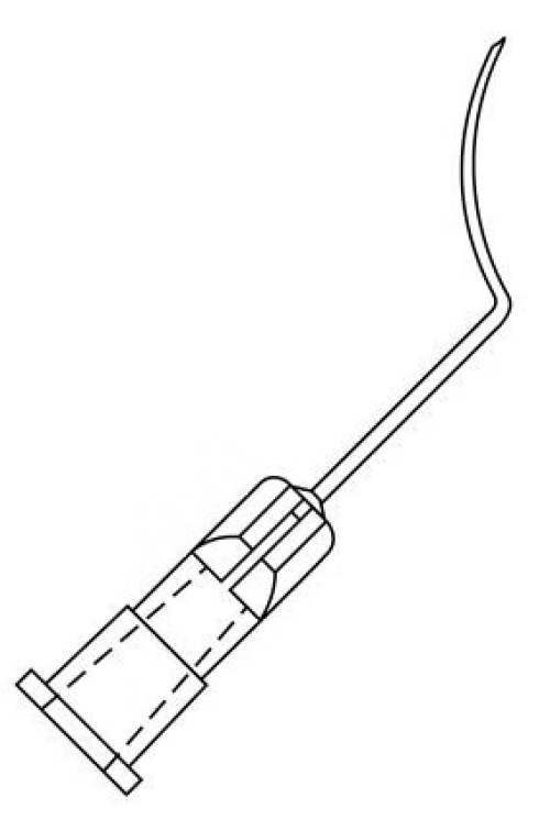 Oasis - 4036LS Lasik Irrigation Cannula Oasis® 26 Gauge 1 Inch Length 9 mm Formed Extension With Spatulated Tip
