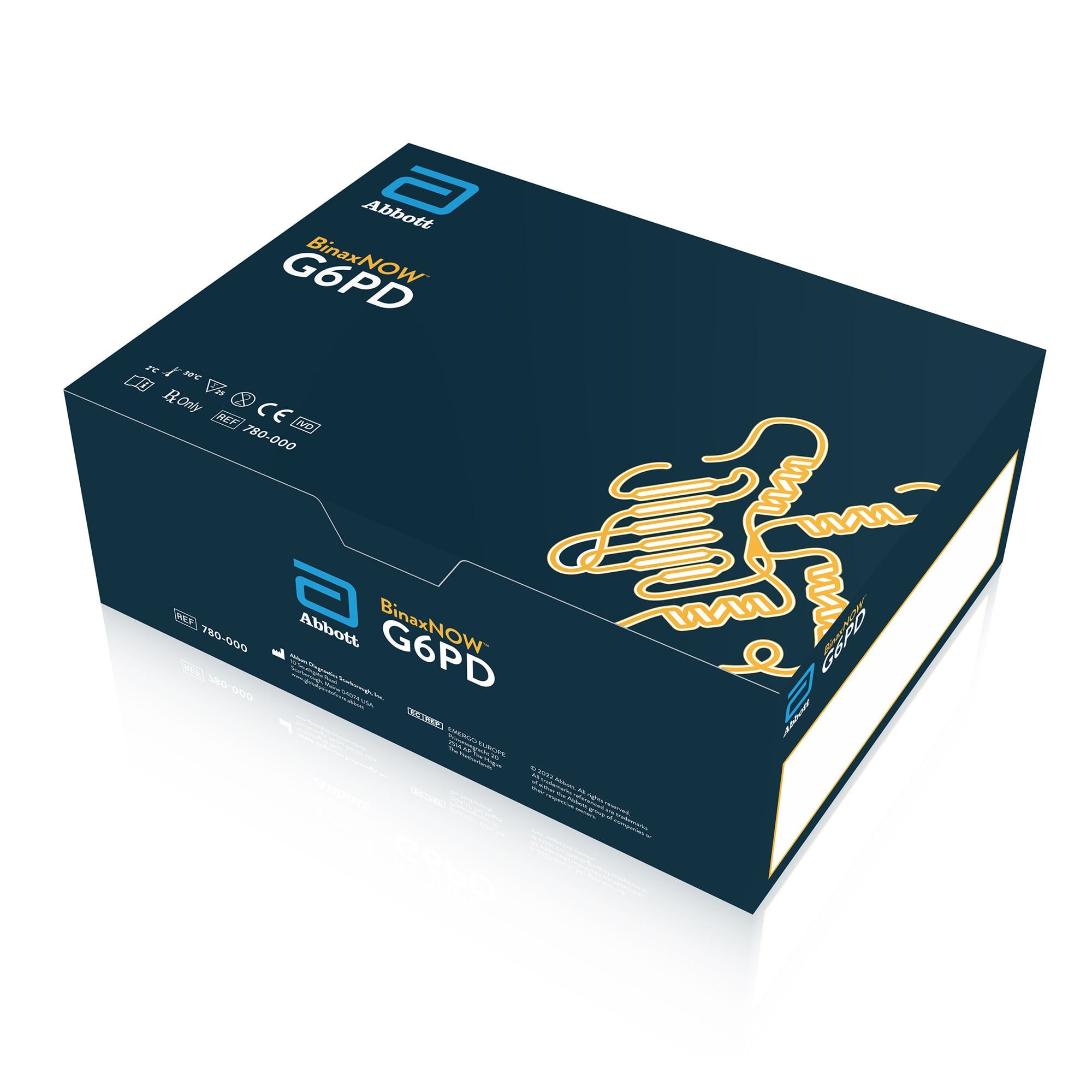 Abbott Rapid Dx North America LLC - 780000 Glucose Test Kit BinaxNOW™ G6PD (Glucose-6-Phosphate Dehydrogenase) 25 Tests CLIA Non-Waived