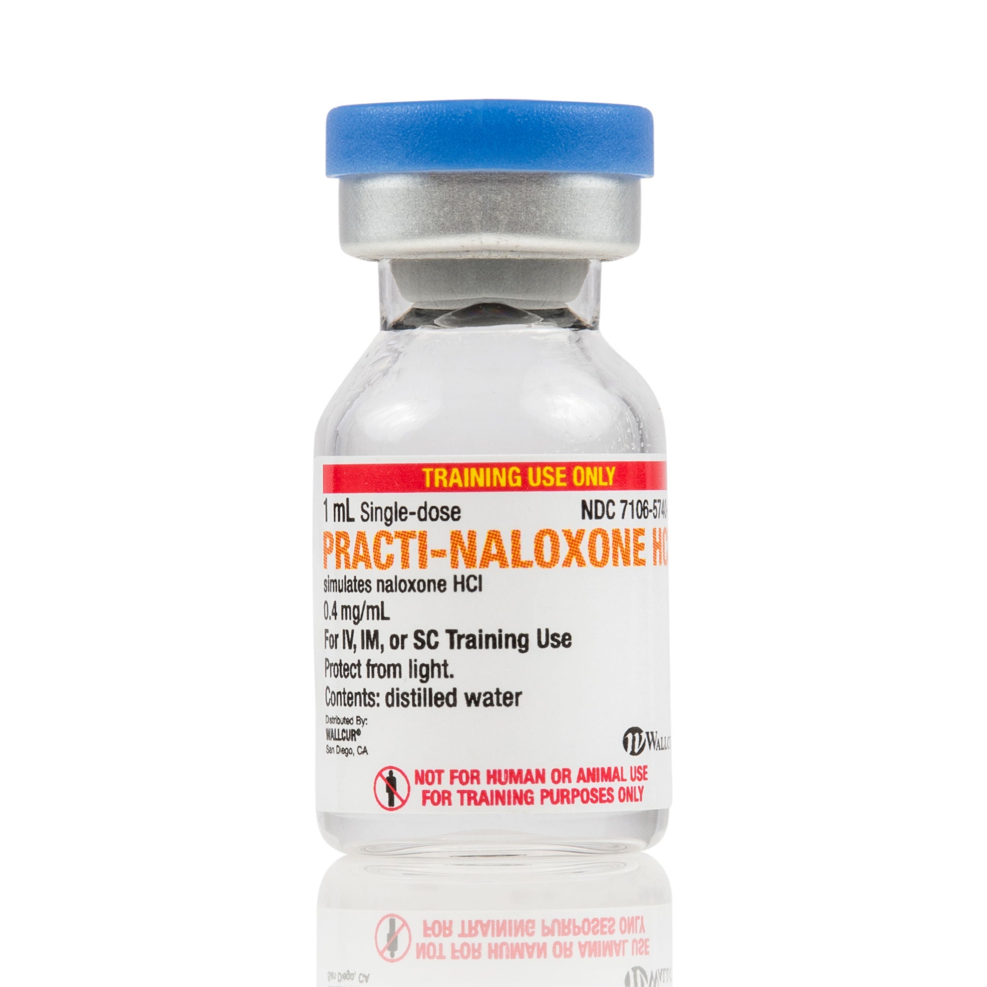 Wallcur - 438NX Clinical Training Medication Practi-Naloxone HCl™ Liquid Vial 1 mL