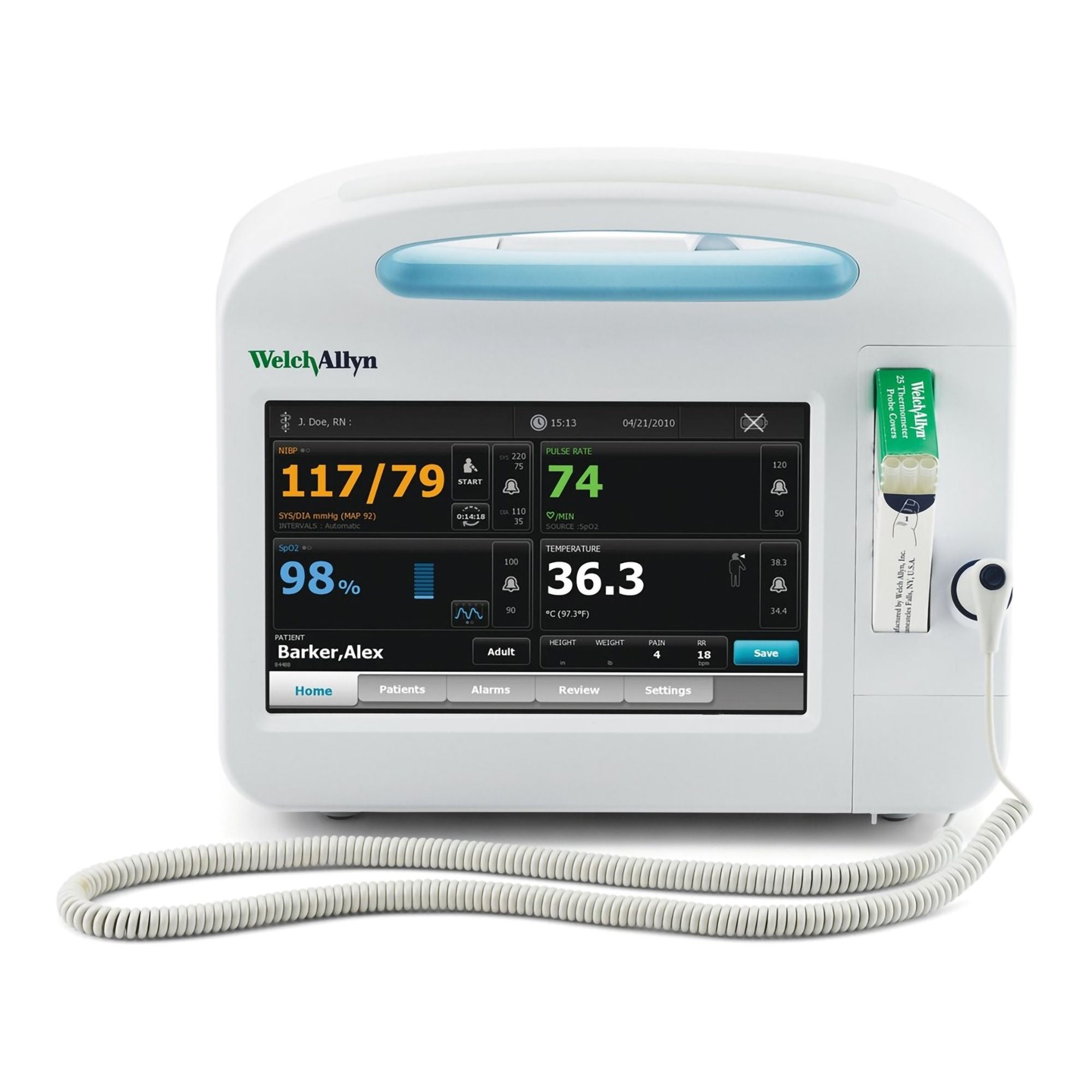 Welch Allyn - 67NXTX-B Patient Monitor Connex® Monitoring NIBP, Pulse Rate, SpO2, SureTemp Plus Thermometry AC Power / Battery Operated