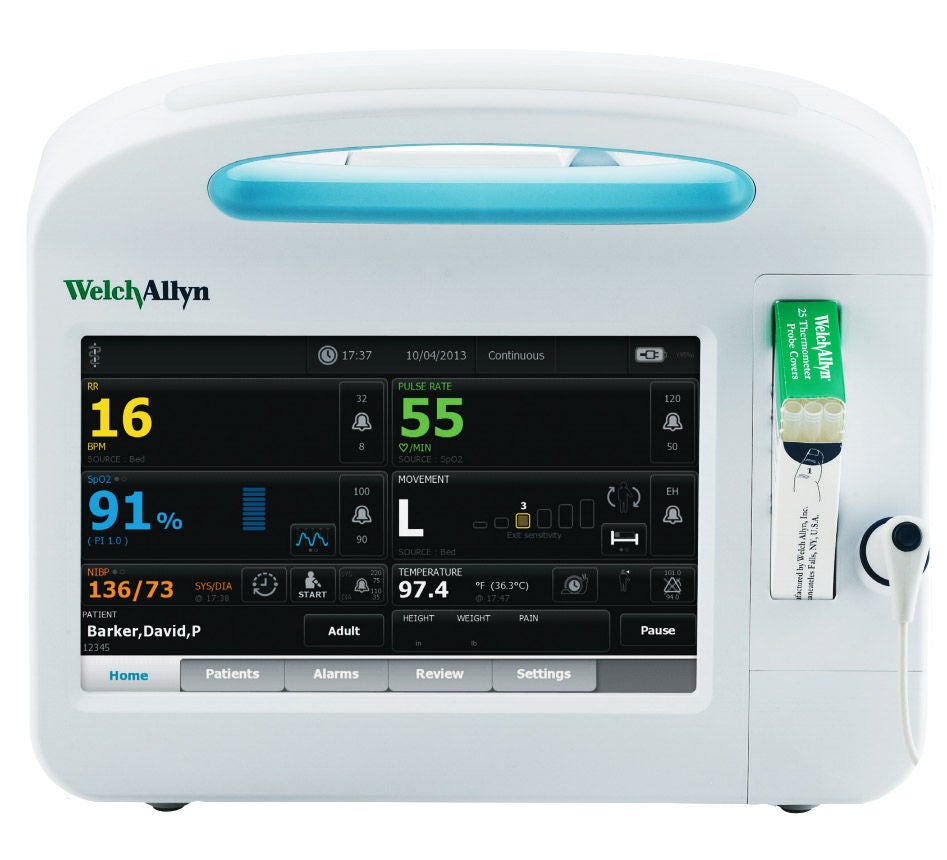 Welch Allyn - 68NXTX-B Patient Monitor Connex® Monitoring / Spot check NIBP, Pulse Rate, SpO2, Temperature AC Power / Battery Operated
