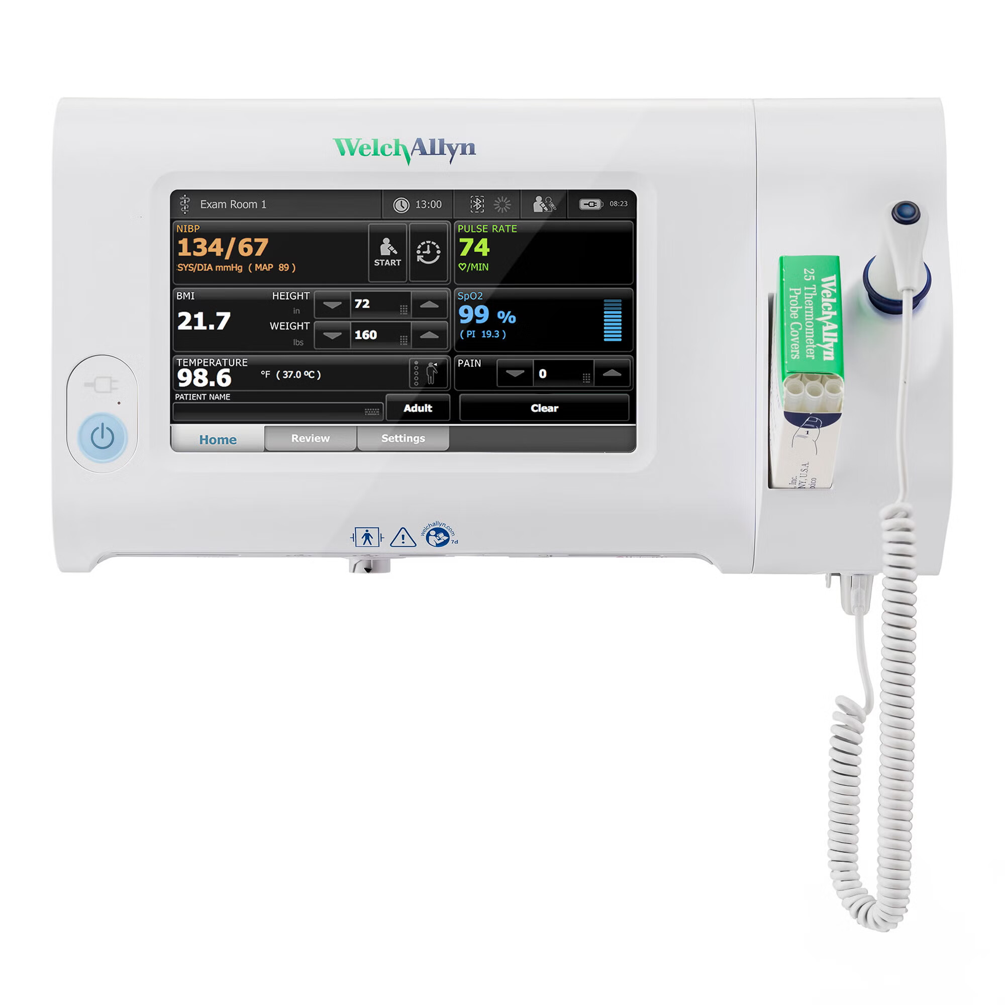 Welch Allyn - 71WT-B Patient Monitor Connex® Monitoring / Spot check NIBP, SpO2, SureTemp Plus Thermometer AC Power / Battery Operated