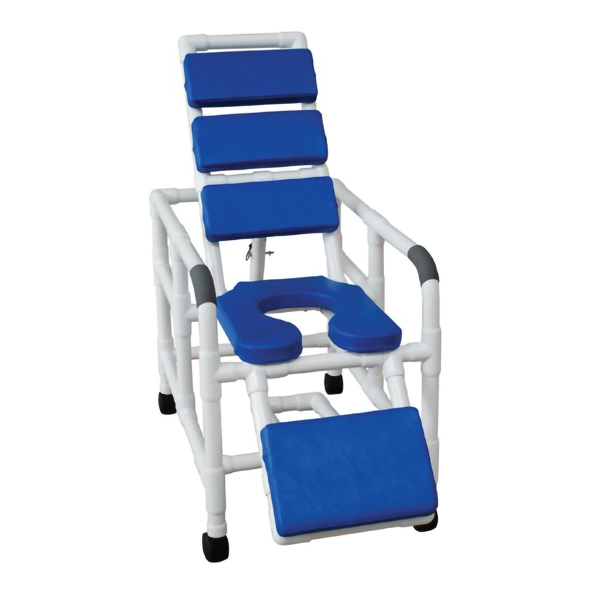 MJM International - 193-SSDE-TP-BL Shower Chair MJM International PVC Frame Reclining Backrest 325 lbs. Weight Capacity