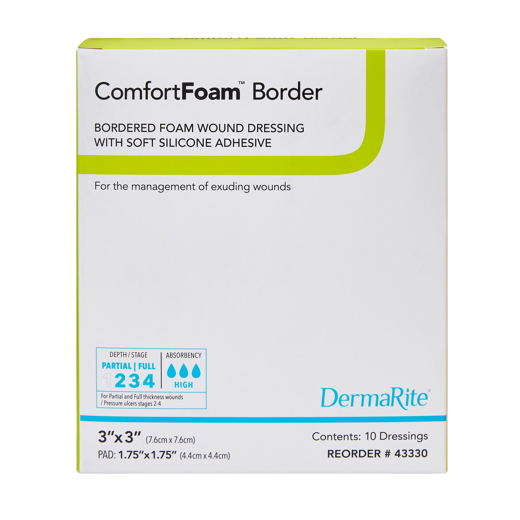 Sion Brands LLC - 43330 ComfortFoam™ Border Foam Wound Dressing w/ Soft Silicone Adhesive