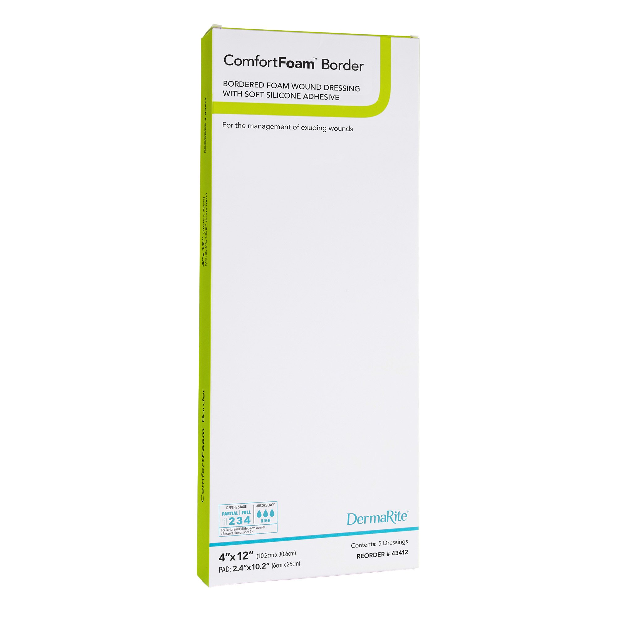 Sion Brands LLC - 43412 ComfortFoam™ Bordered Foam Wound Dressing w/ Soft Silicone Adhesive