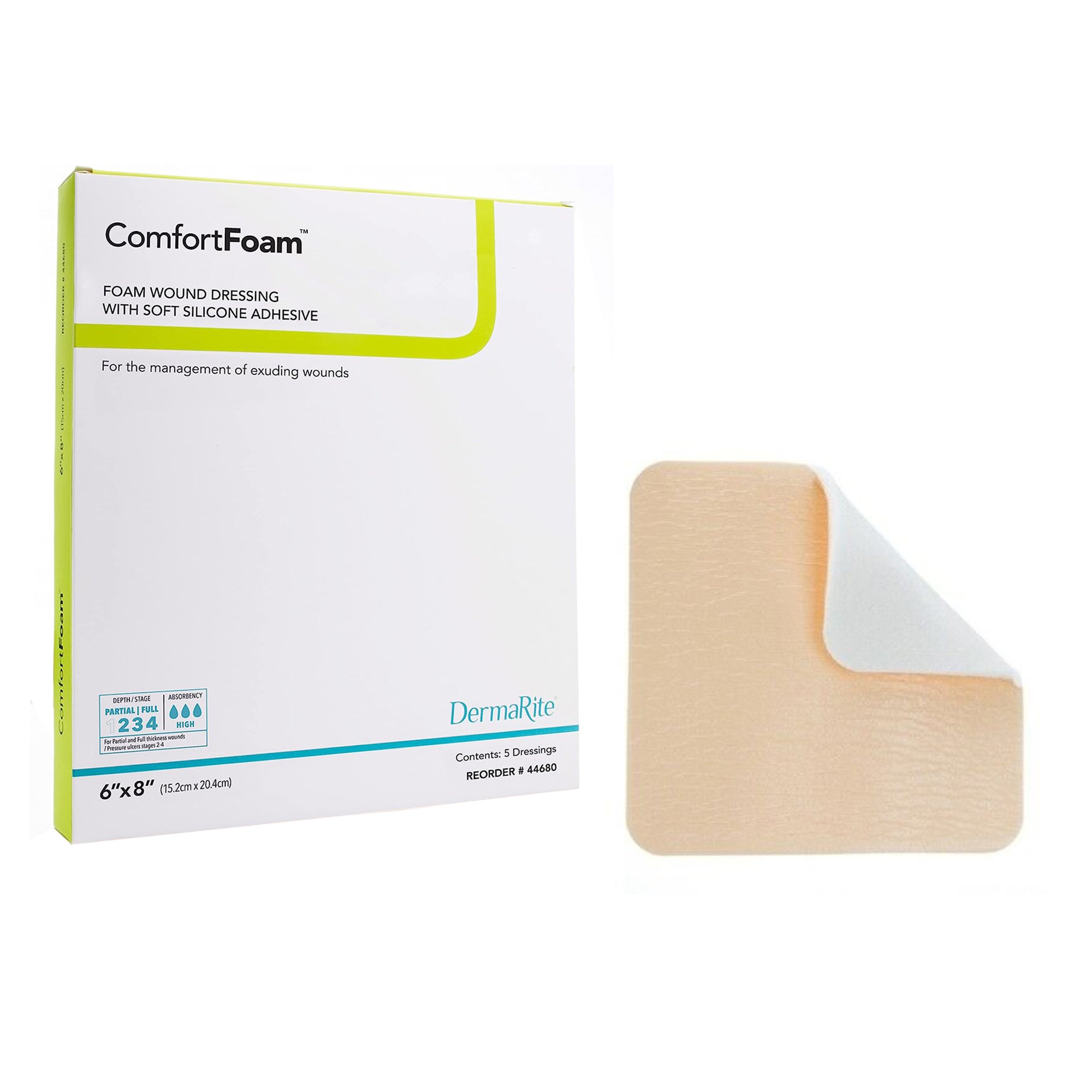 Sion Brands LLC - 44680 ComfortFoam™ Silicone Adhesive without Border Silicone Foam Dressing