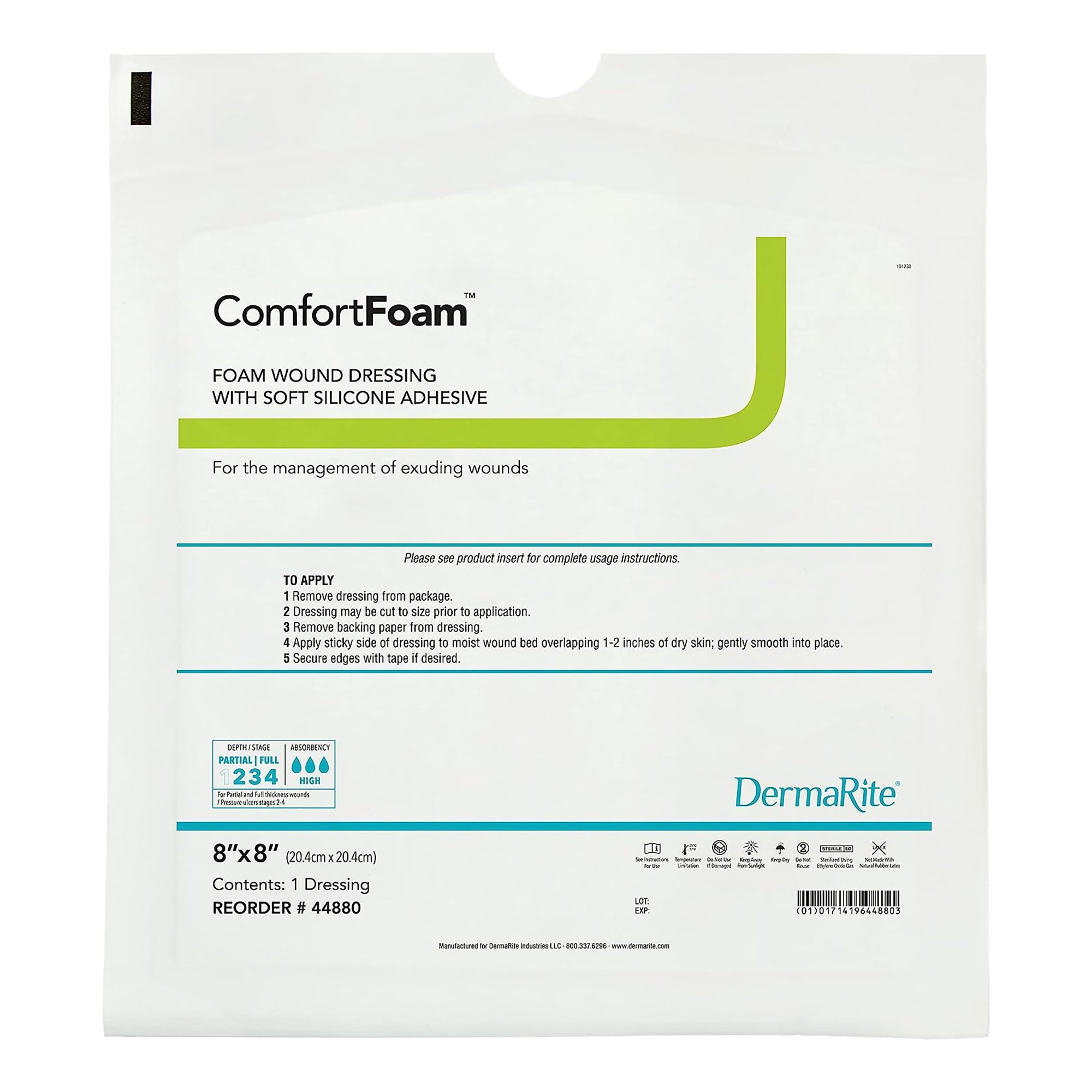 Sion Brands LLC - 44880 ComfortFoam™ Silicone Adhesive without Border Silicone Foam Dressing