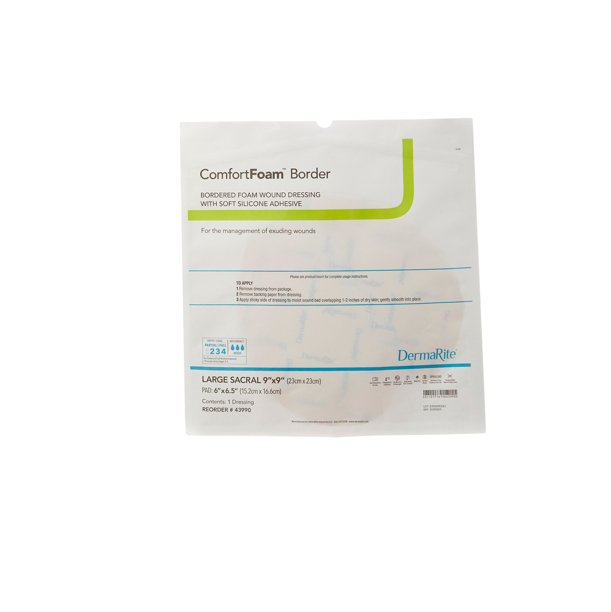 Sion Brands LLC - 43990 ComfortFoam™ Bordered Foam Wound Dressing w/ Soft Silicone Adhesive