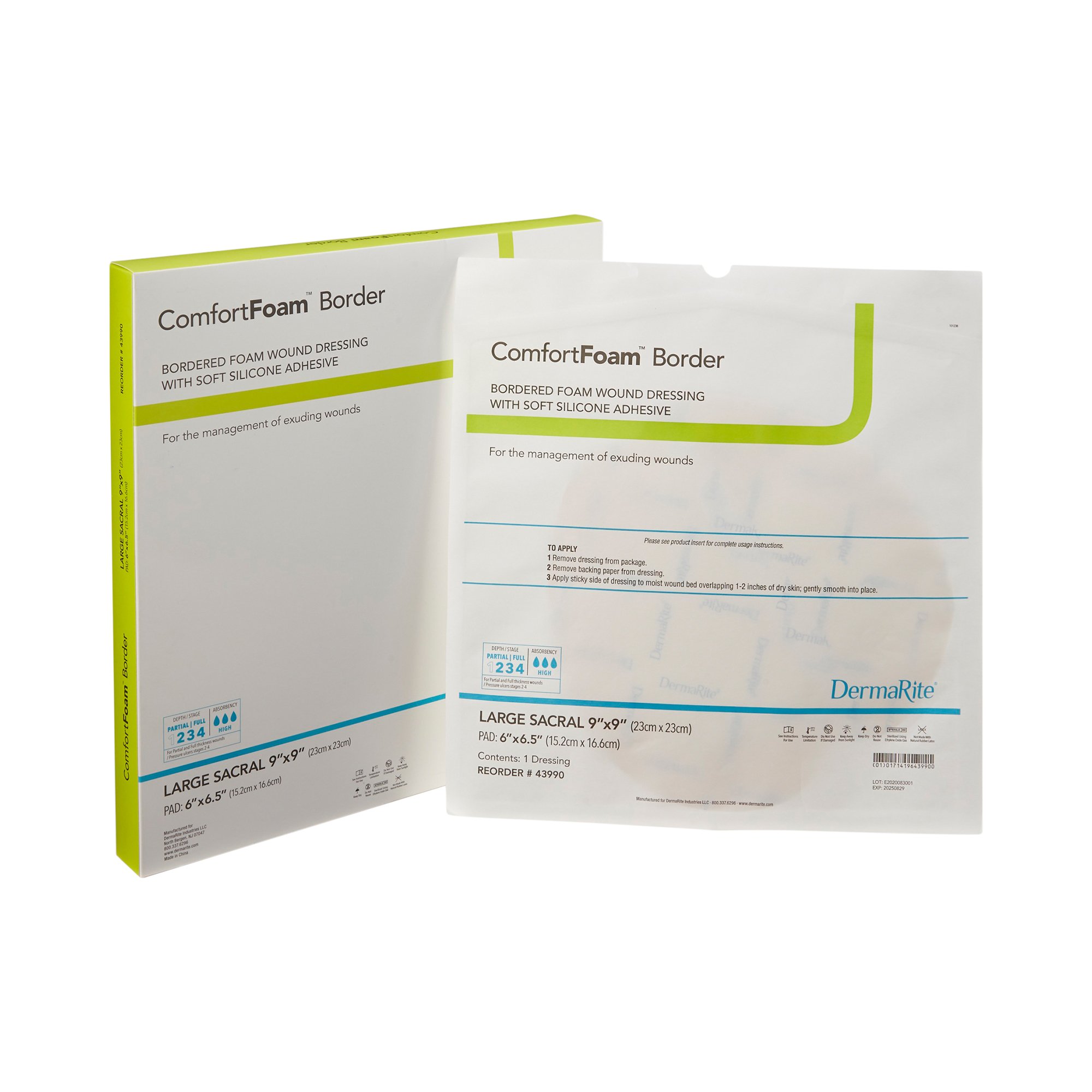 Sion Brands LLC - 43990 ComfortFoam™ Bordered Foam Wound Dressing w/ Soft Silicone Adhesive