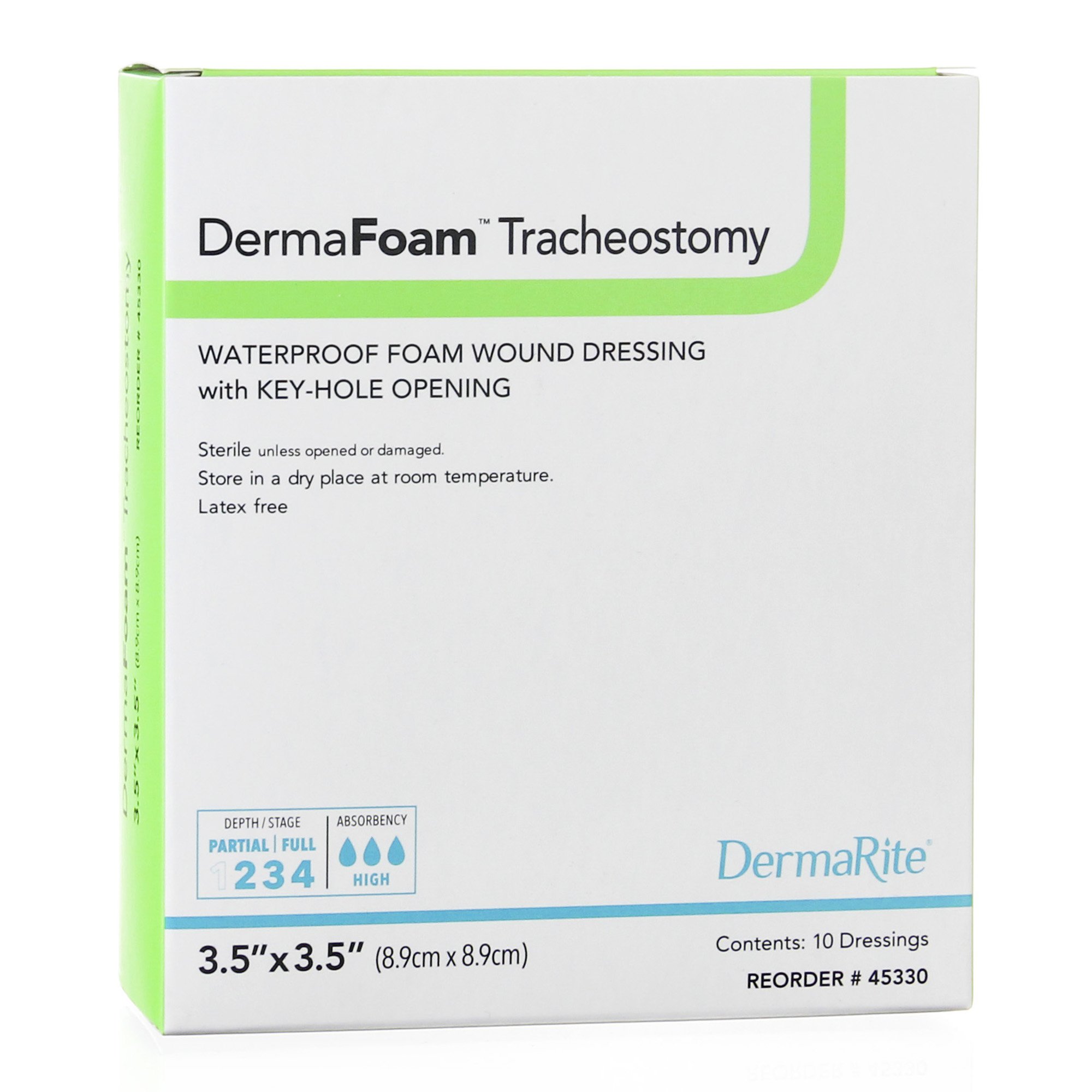 Sion Brands LLC - 45330 DermaFoam® Tracheostomy Nonadhesive without Border Foam Dressing