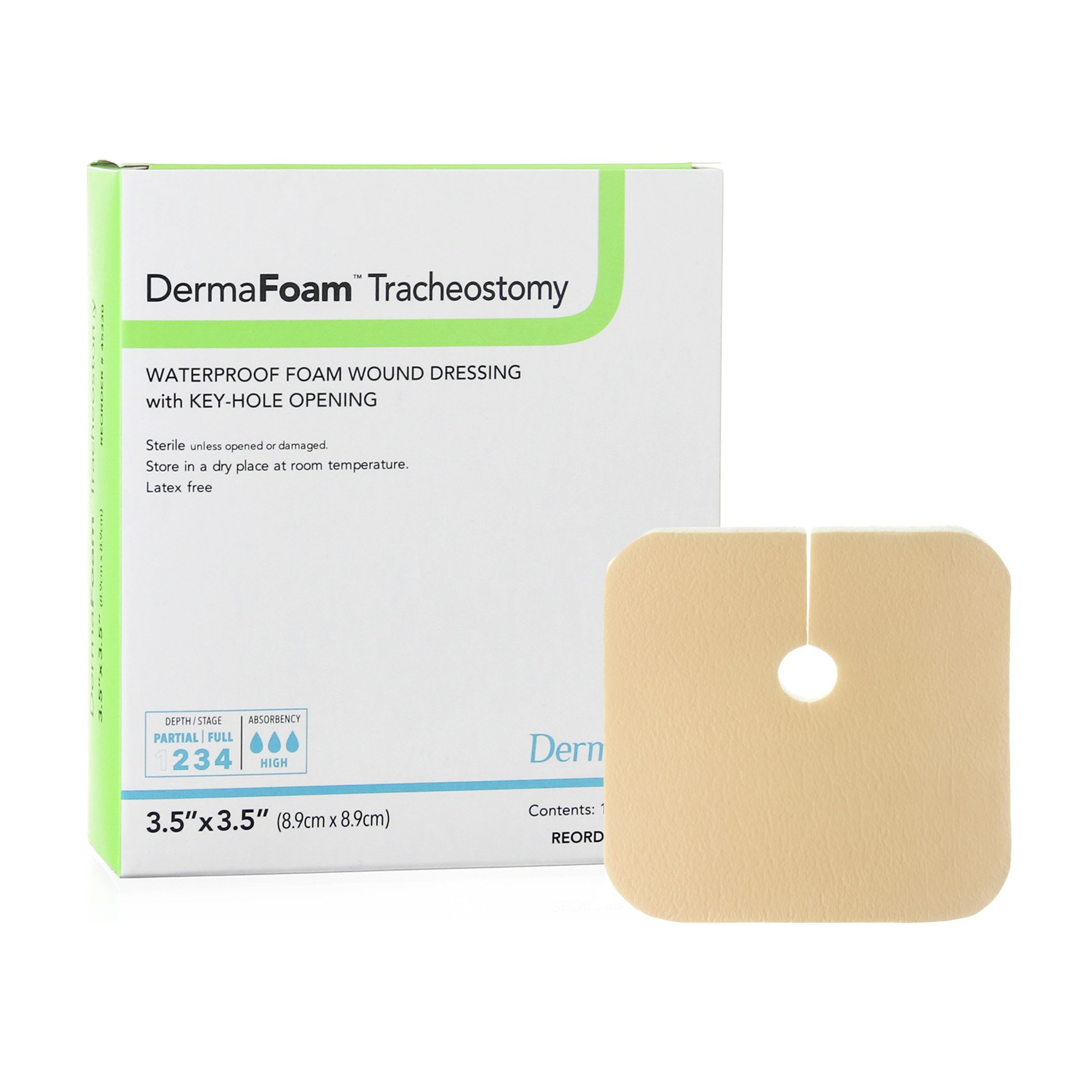 Sion Brands LLC - 45330 DermaFoam® Tracheostomy Nonadhesive without Border Foam Dressing