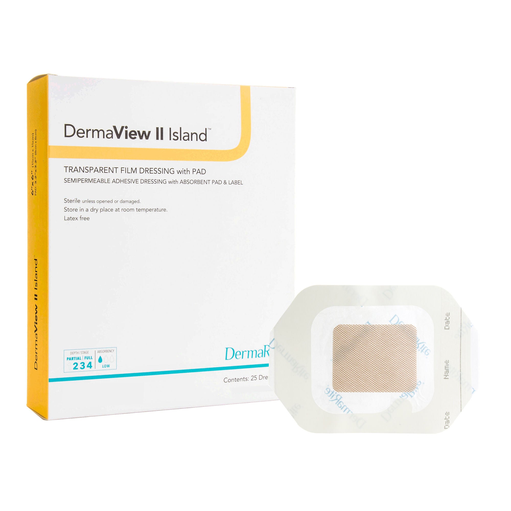 DermaRite Industries - 16240 Transparent Film Dressing with Pad DermaView II™ Island 2-3/4 X 4 Inch Frame Style Delivery Rectangle Sterile