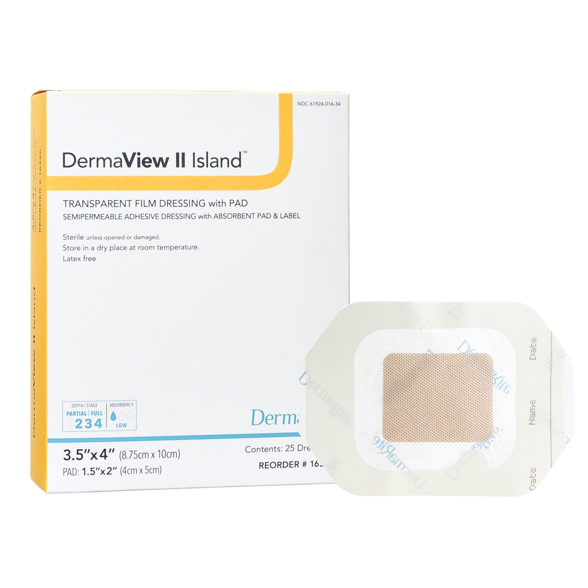Sion Brands LLC - 16340 DermaView II™ Island Transparent Film Dressing with Pad