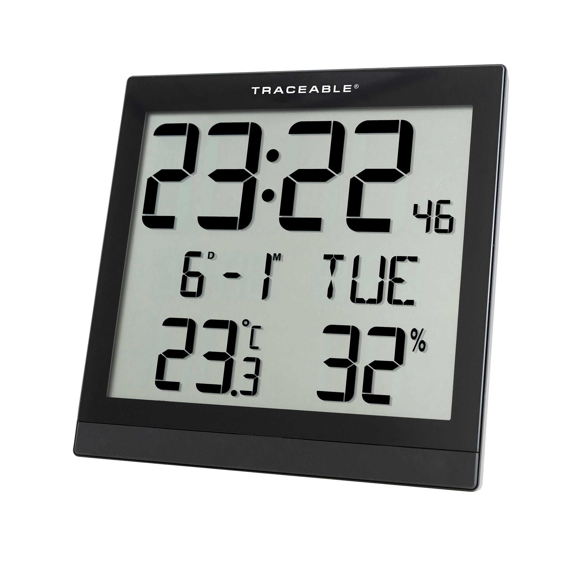 Cole-Parmer-Antylia Scientific - 94460-25 Radio Atomic Clock Traceable® 3/4 X 7-1/4 X 11 Inch Digital Display Battery Powered