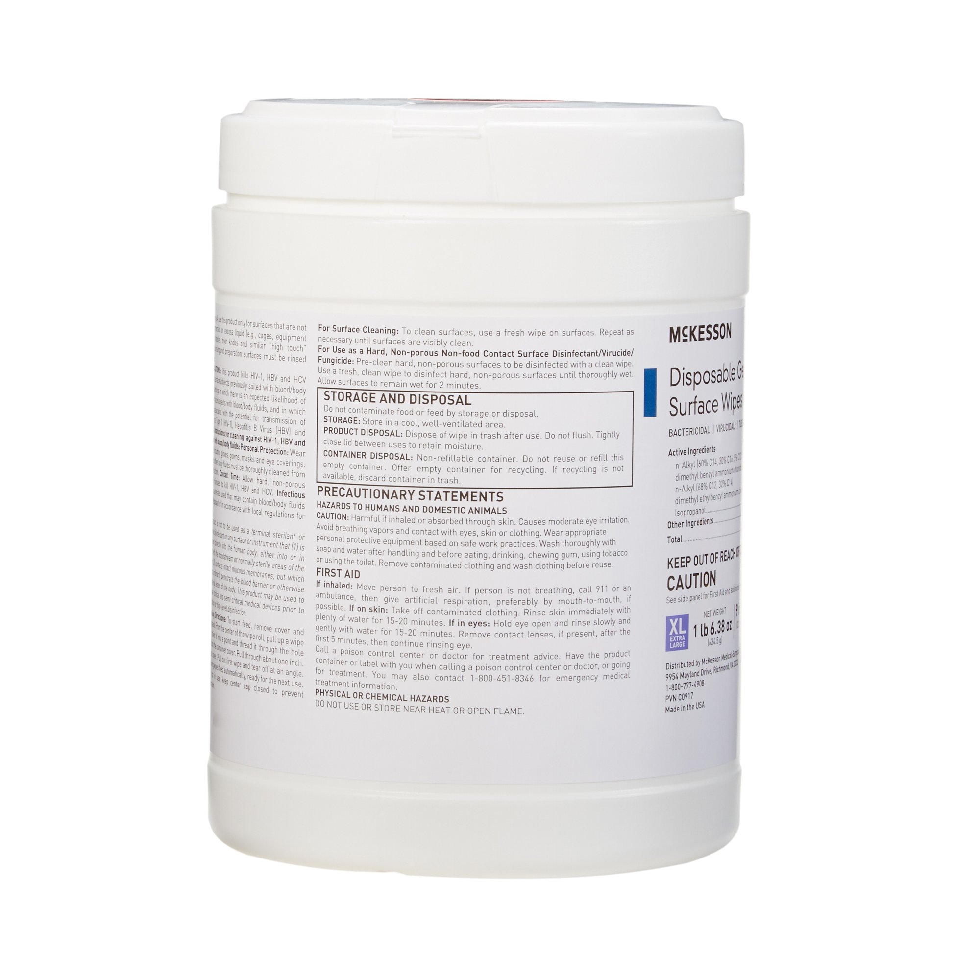 McKesson Brand - 50-66170 McKesson Germicidal Extra Large Surface Disinfectant Wipes